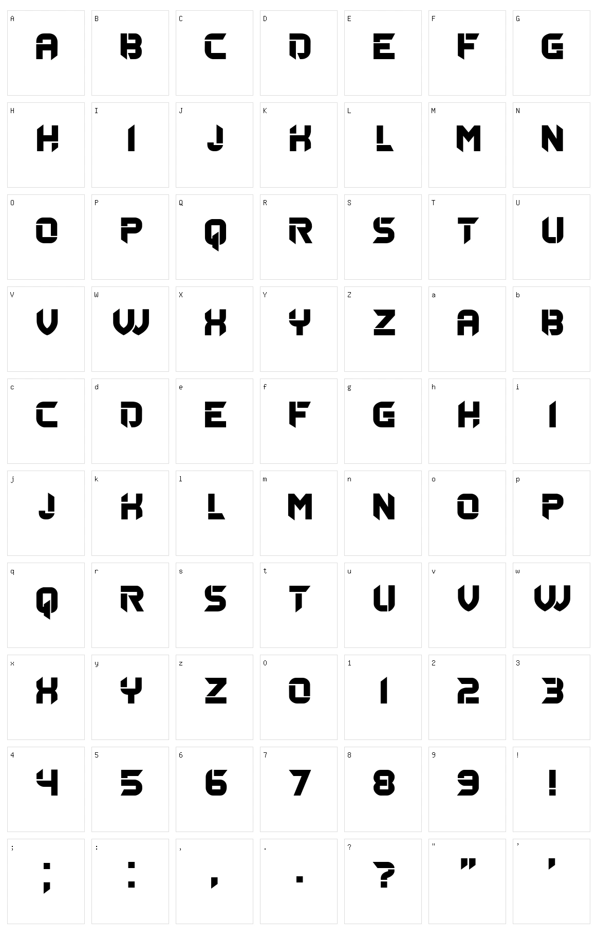 Freudian Slip Character Set