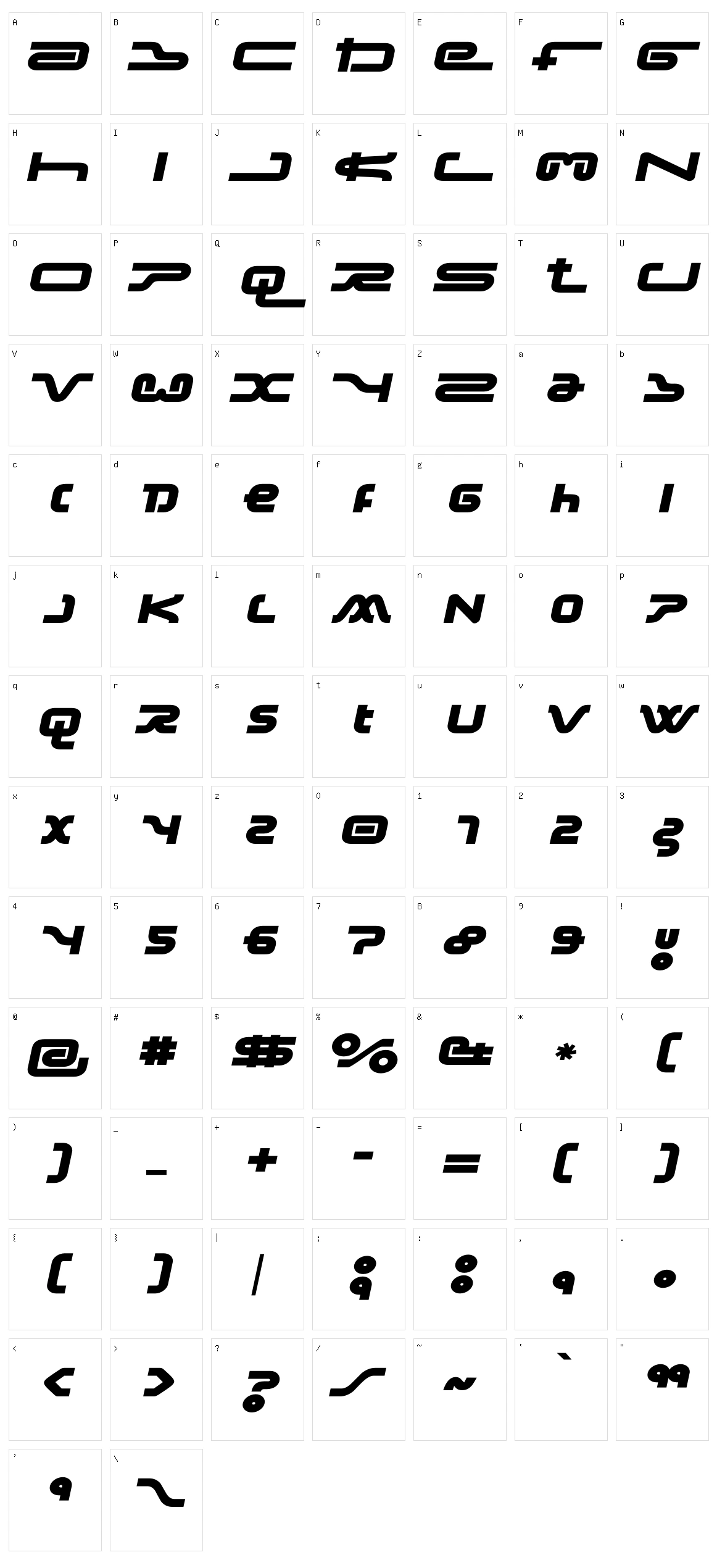 Frozedotre Character Set