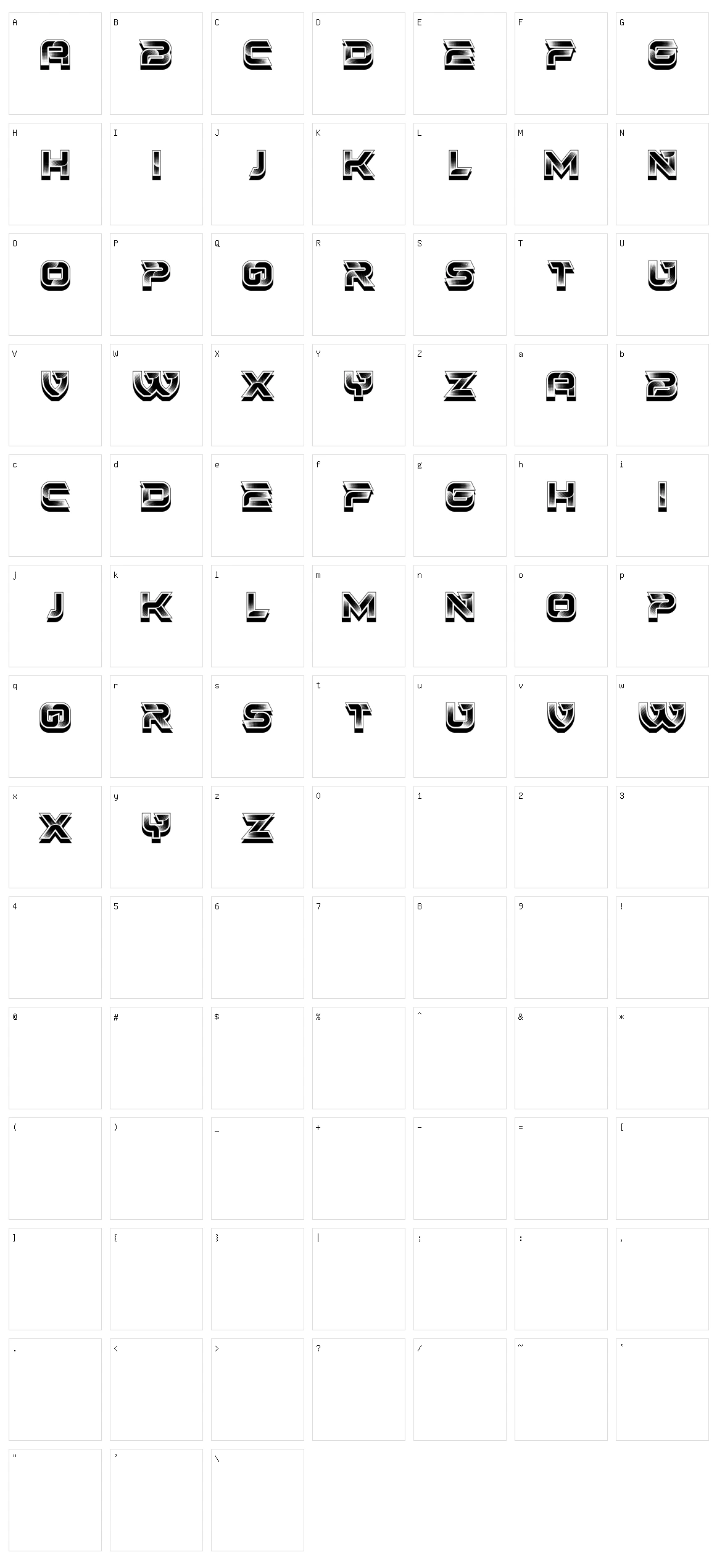 Fusto Character Set