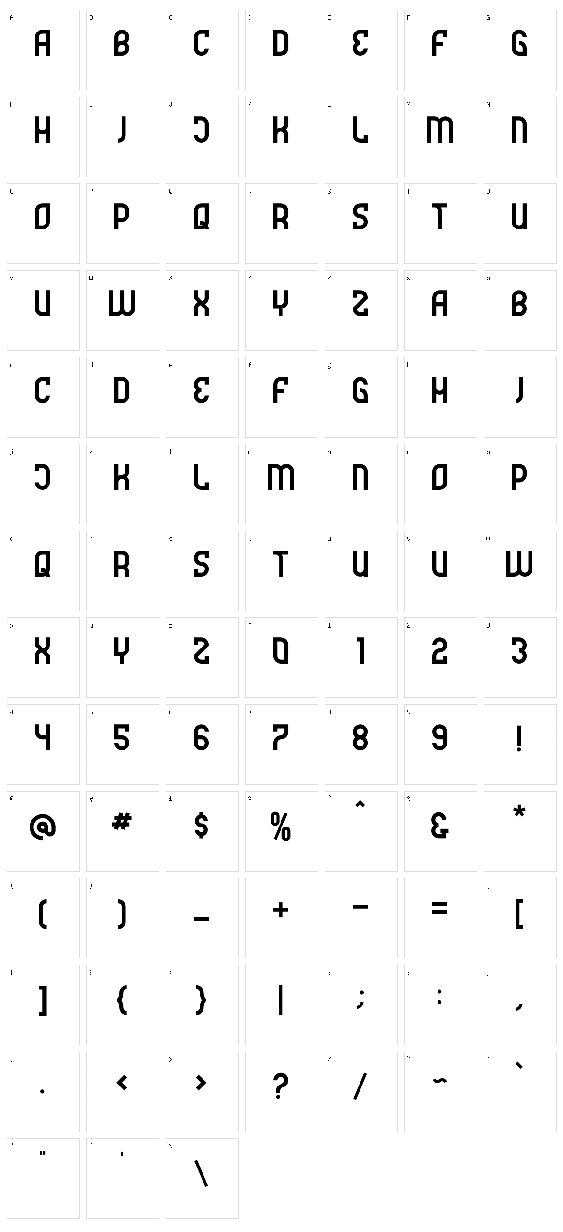 Futrons Character Set