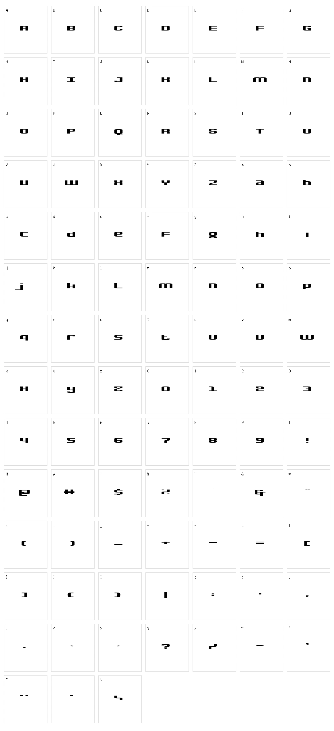 Gadget Character Set