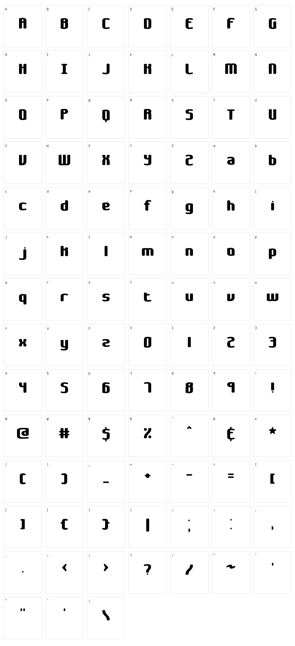 Galapogos BRK Character Set