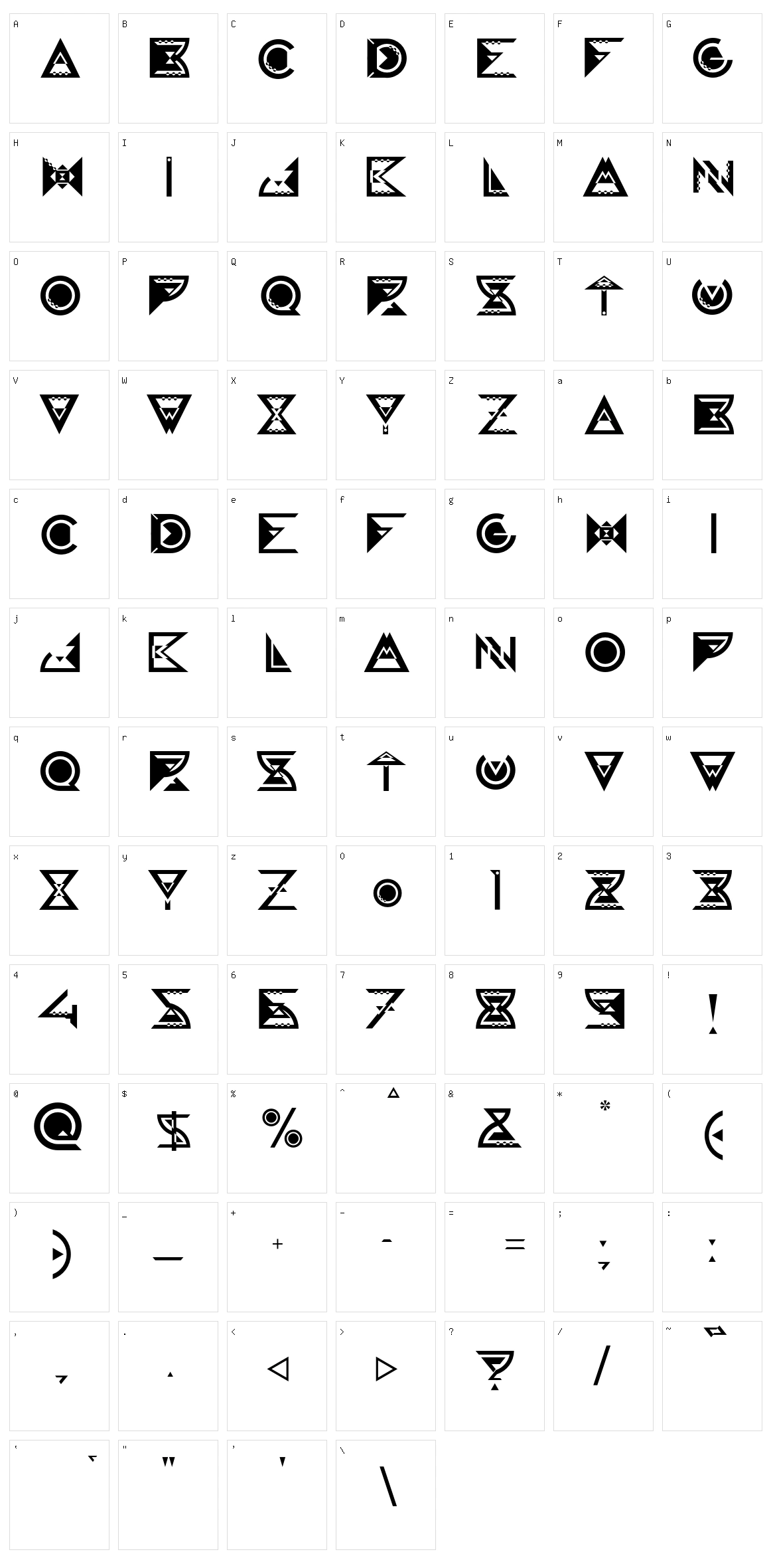 Galaxy Visitors Character Set