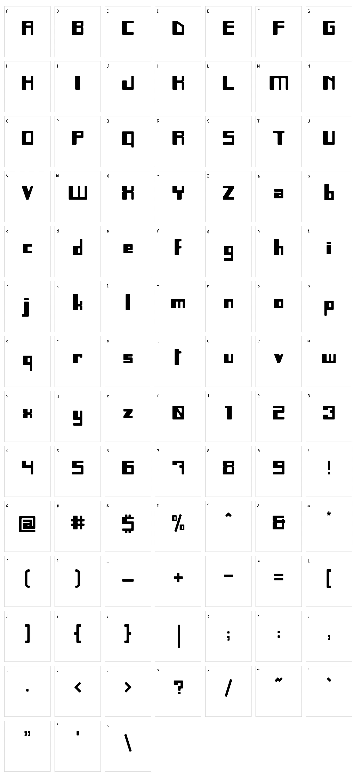 Gaz Character Set