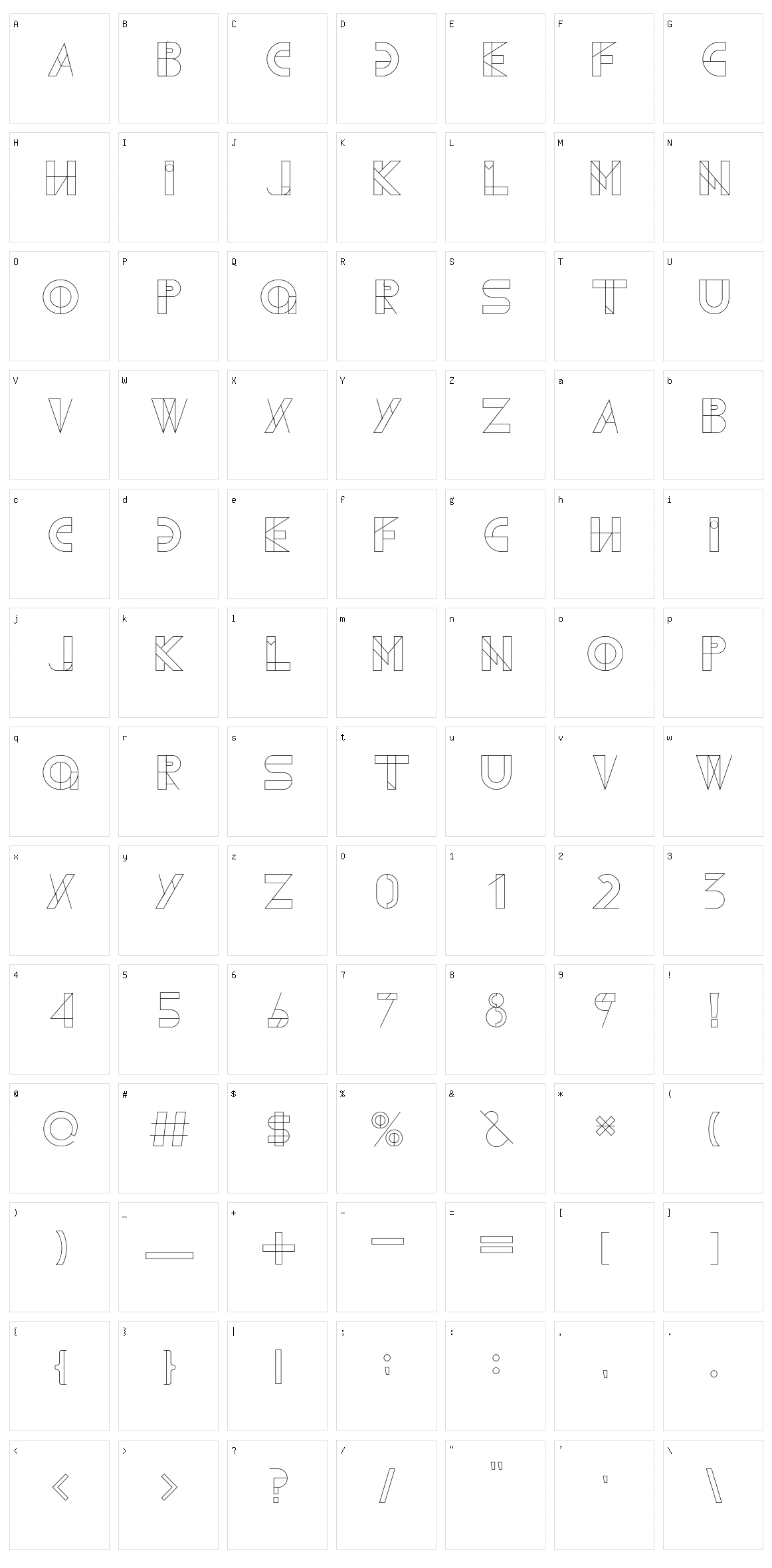 Geometrica Character Set