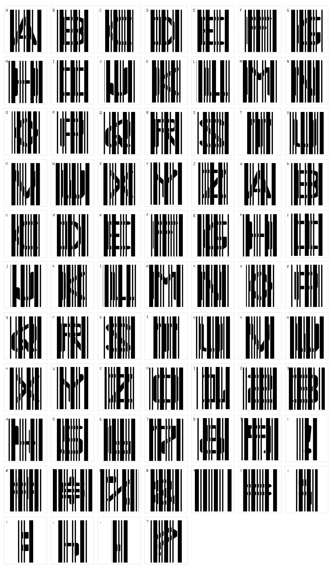 Ghost Code Character Set