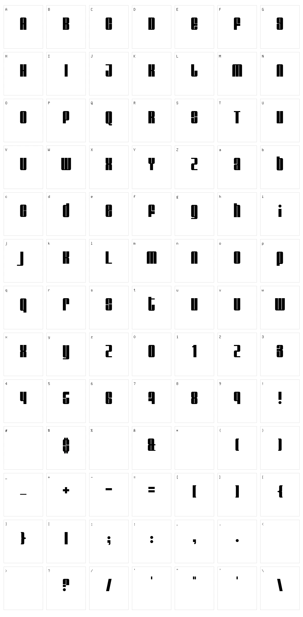 Glare Character Set
