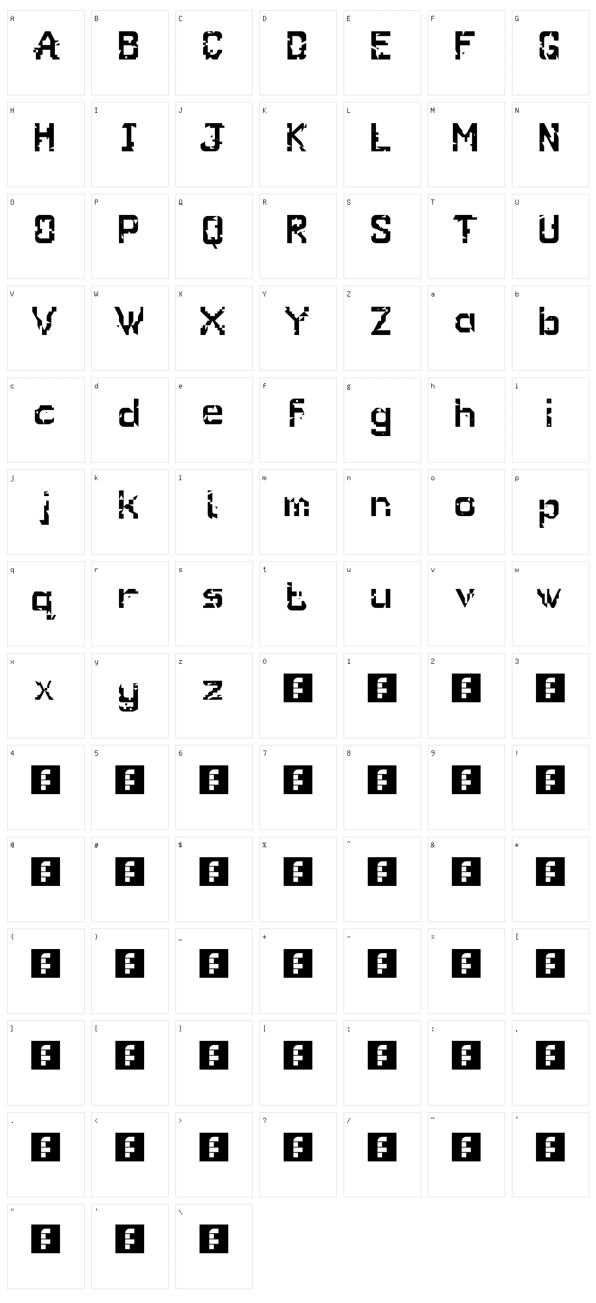 Glitch Character Set