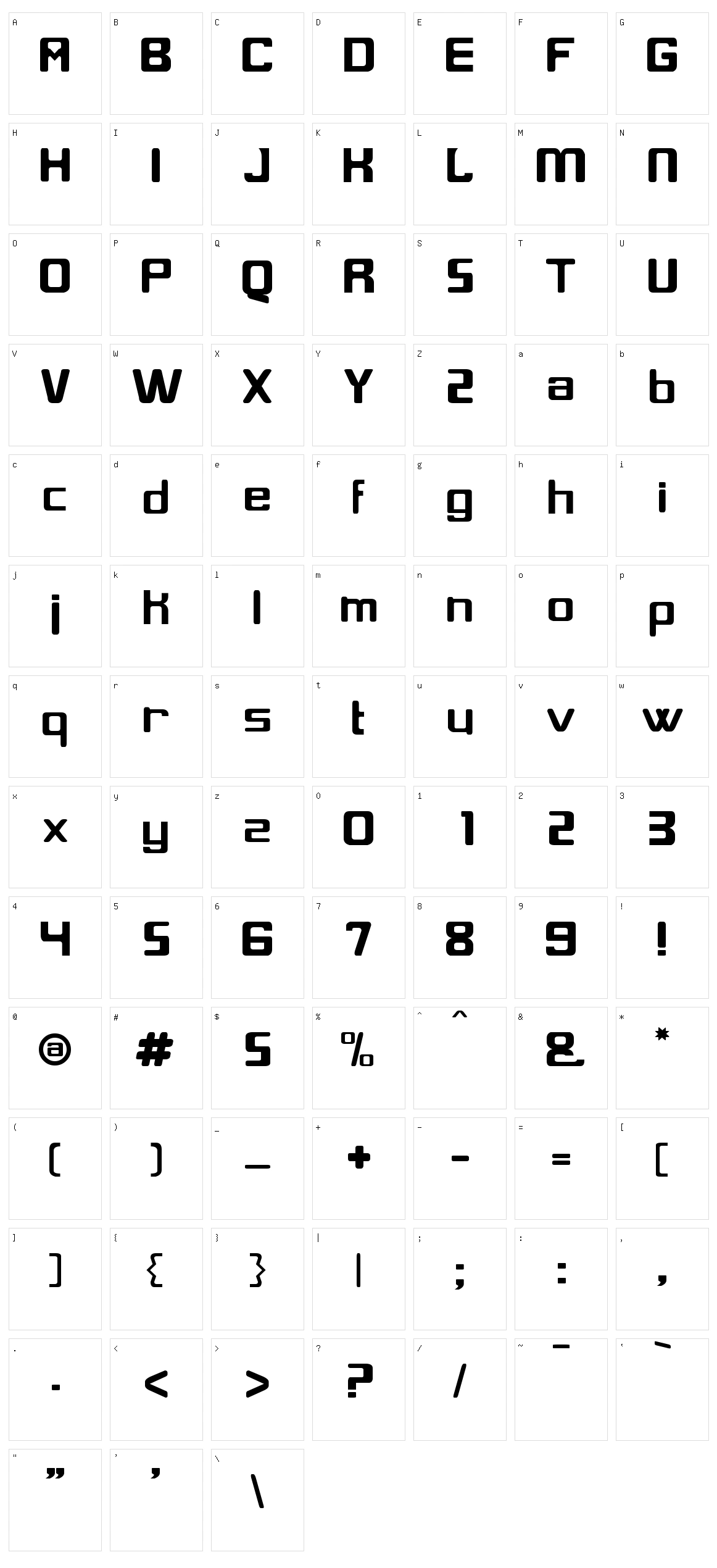 Glix Character Set