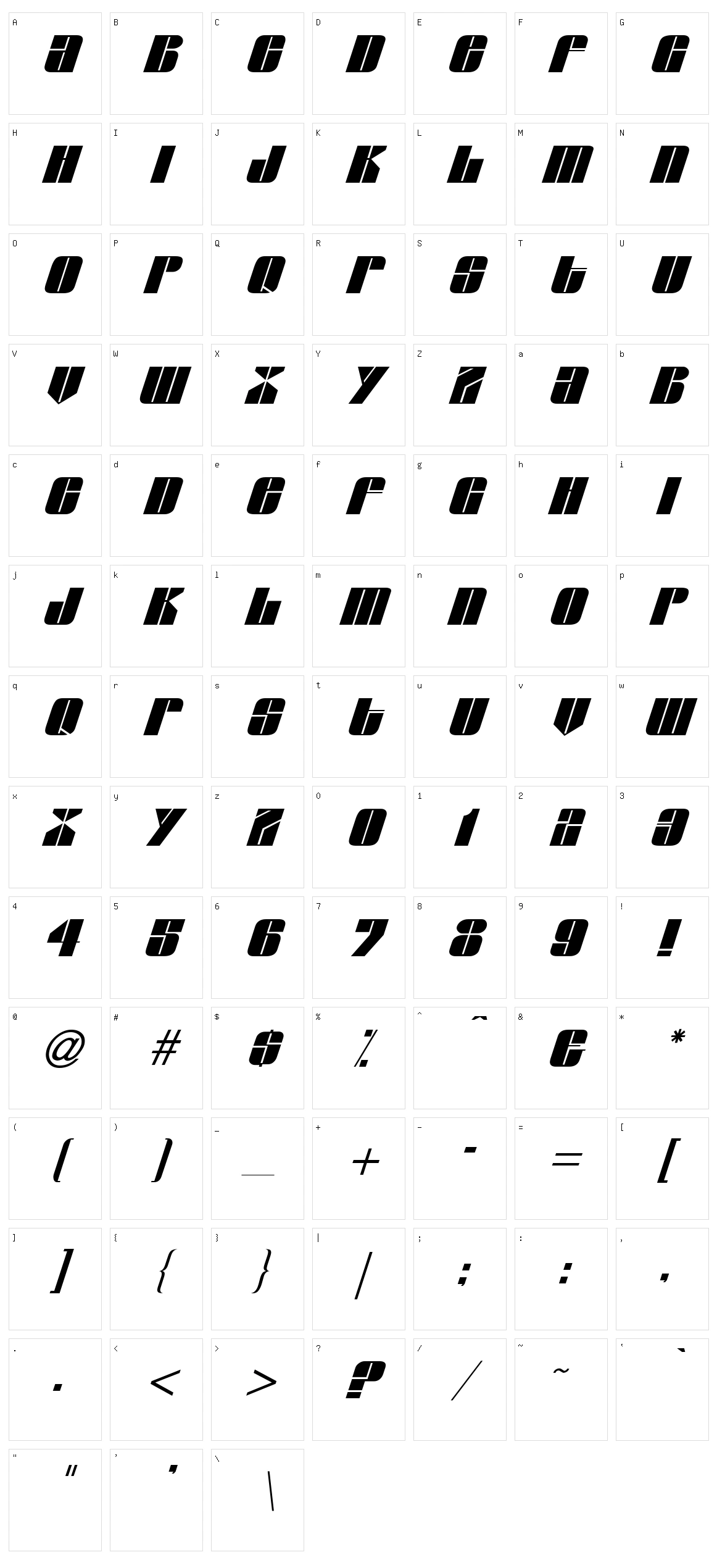 Glypic Character Set