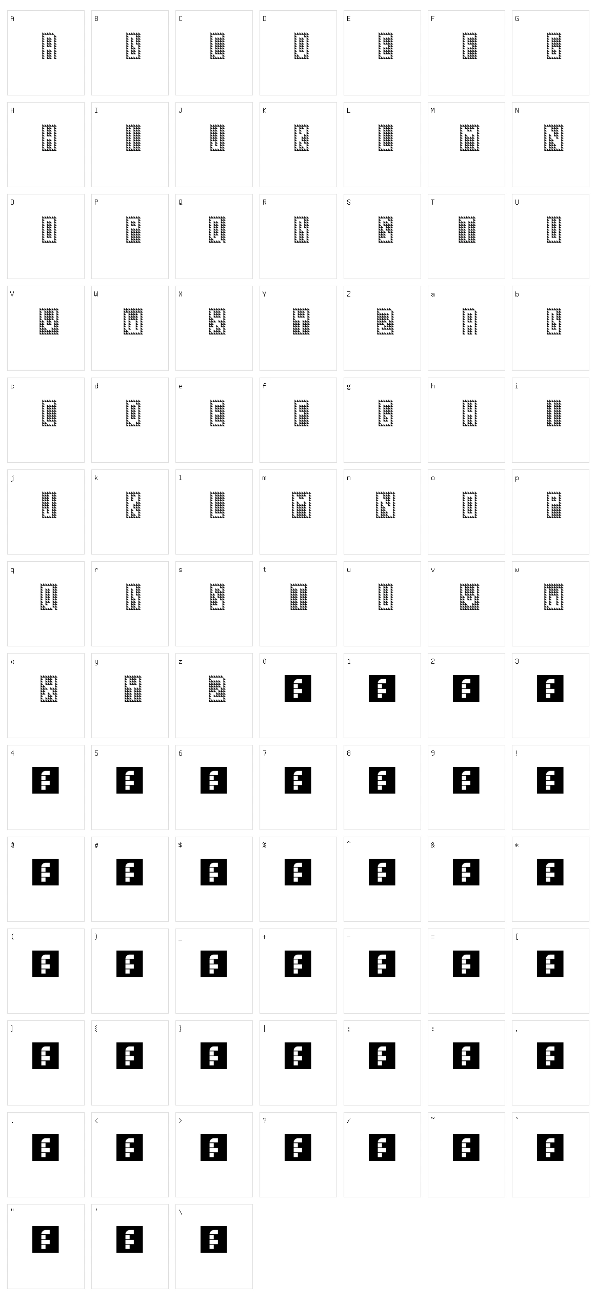 GM No1 Character Set