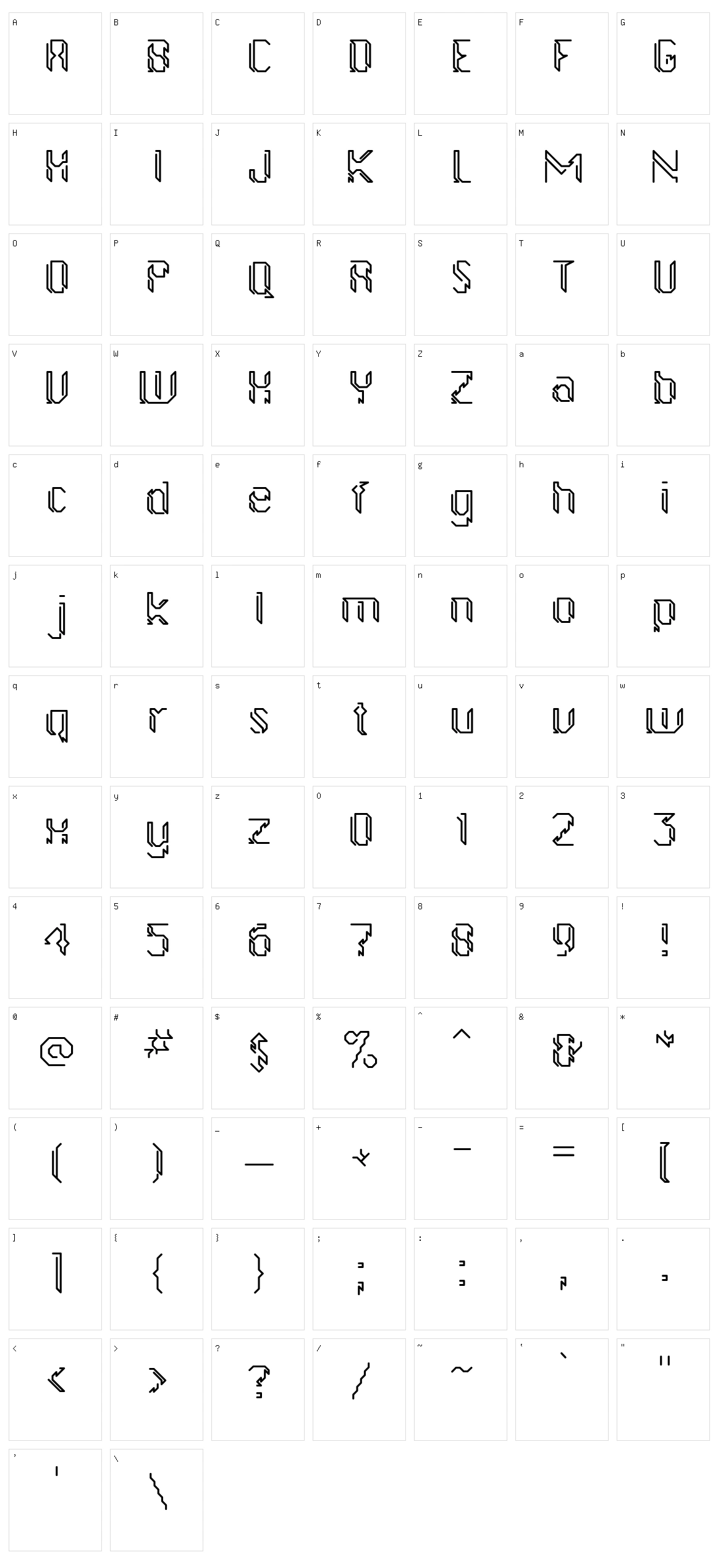 GollanBill Character Set