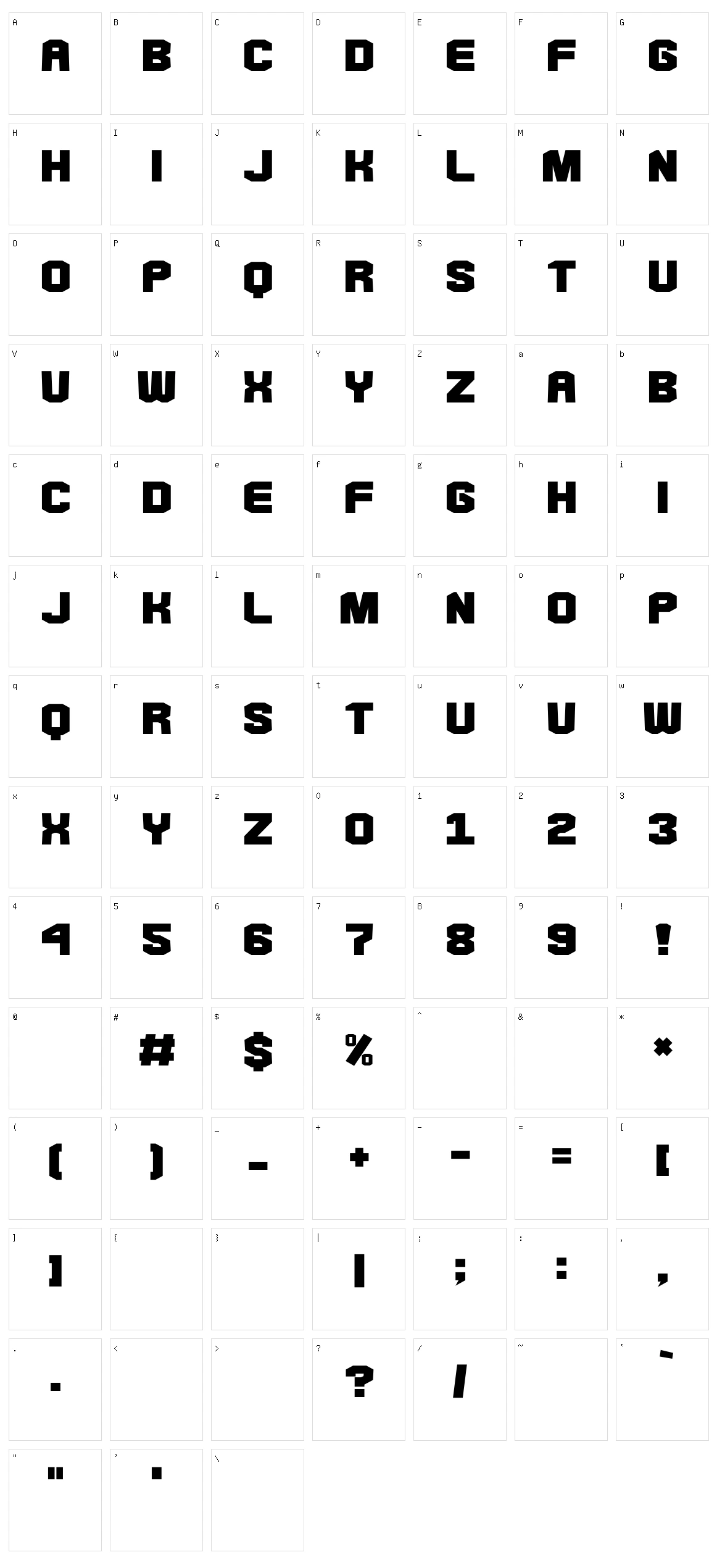 Goma Octagon Character Set