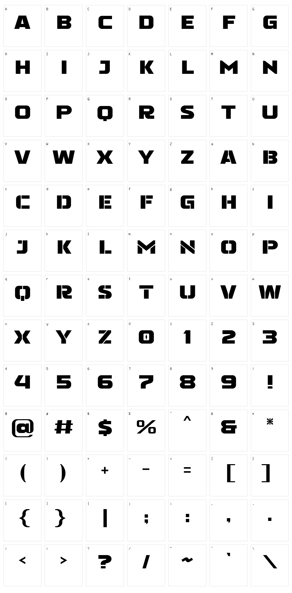 Gover Character Set