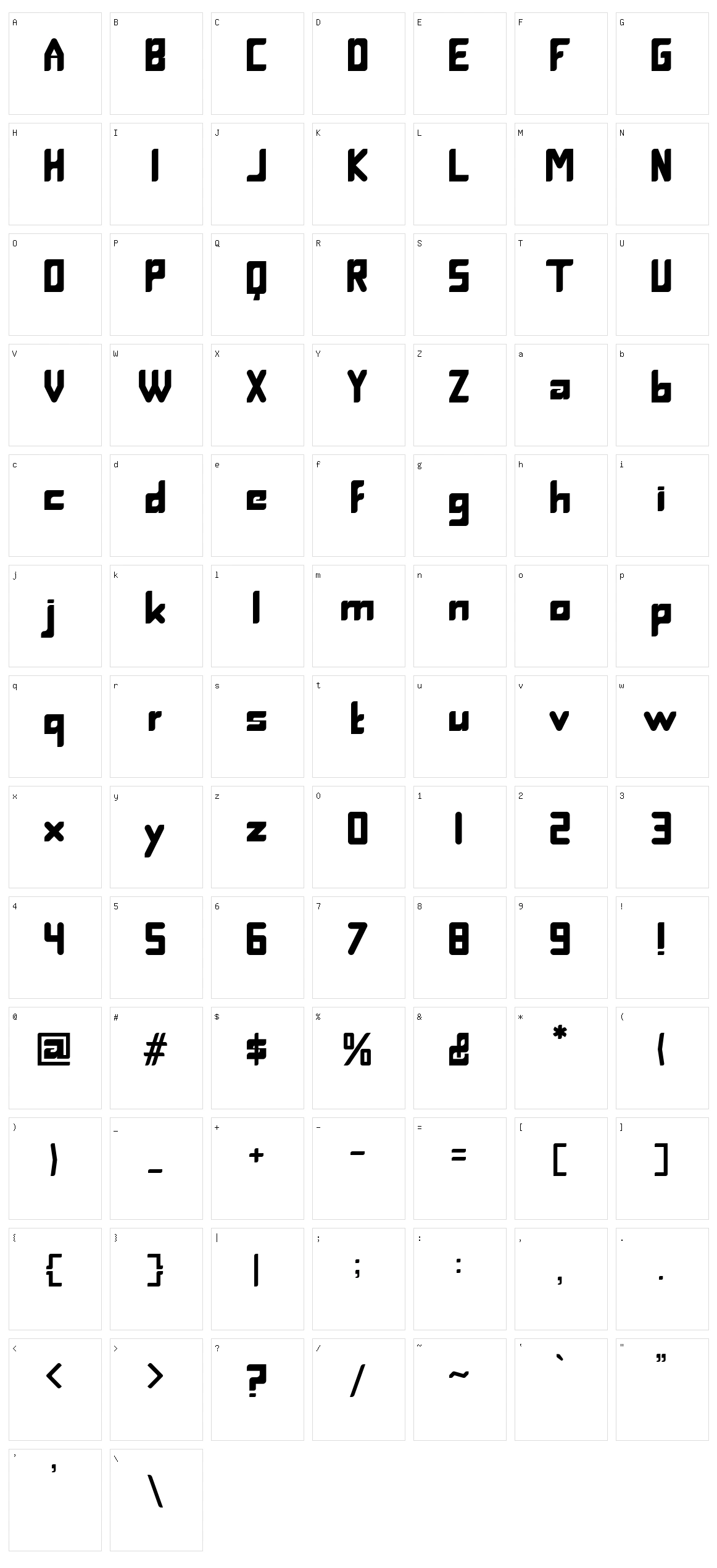 Greentrik fonice Character Set