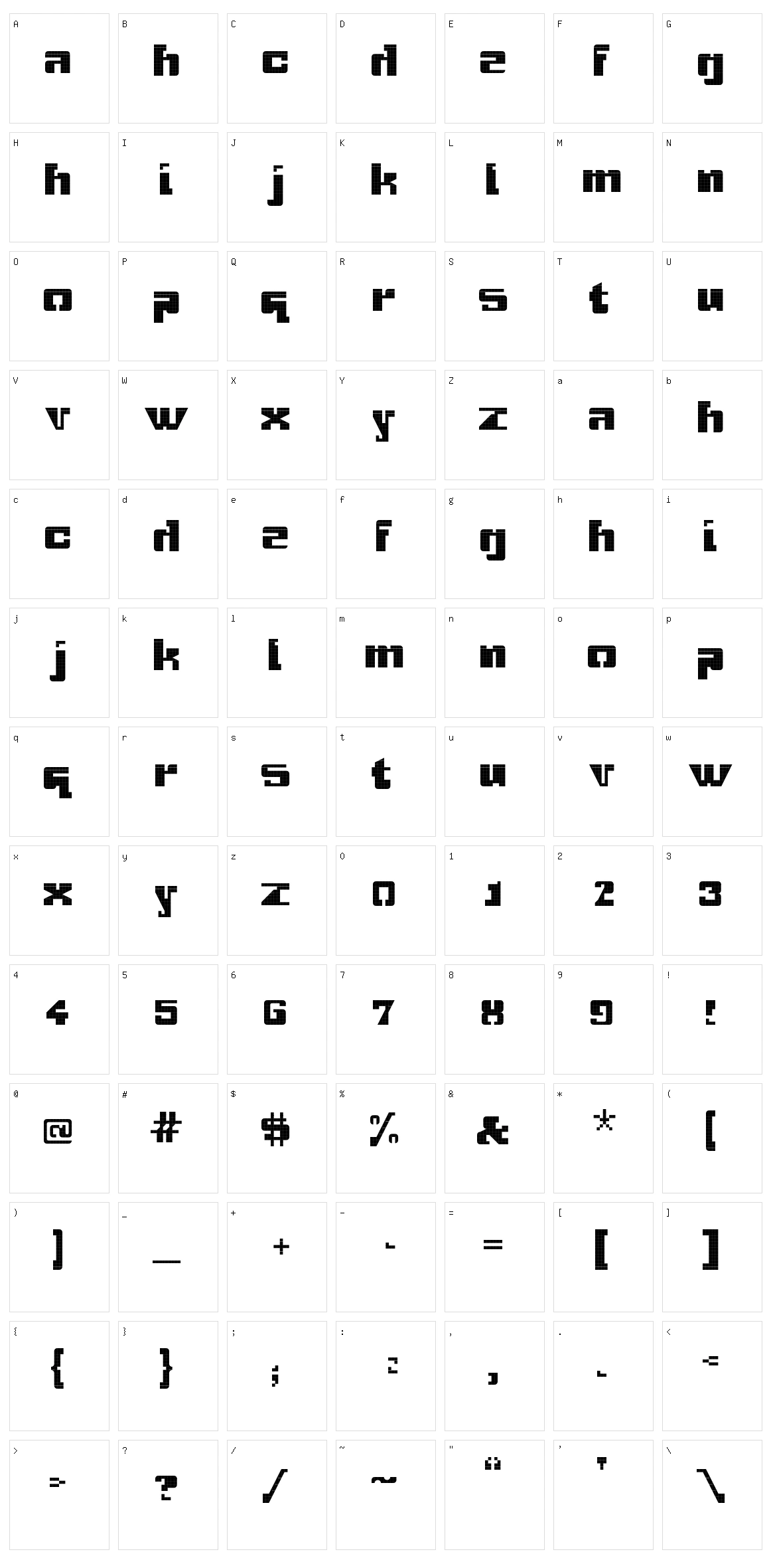 Gridbreak Sans Character Set
