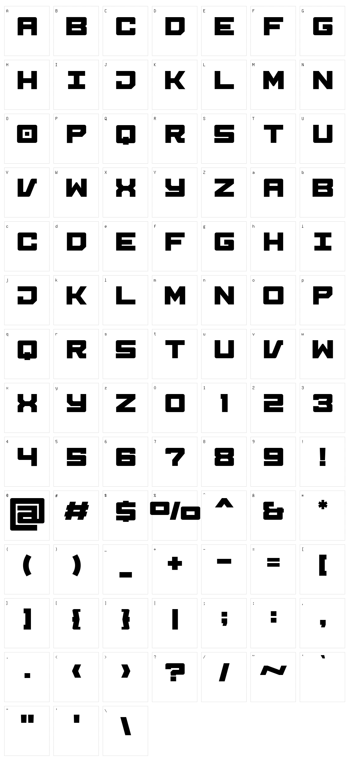 Grose Character Set