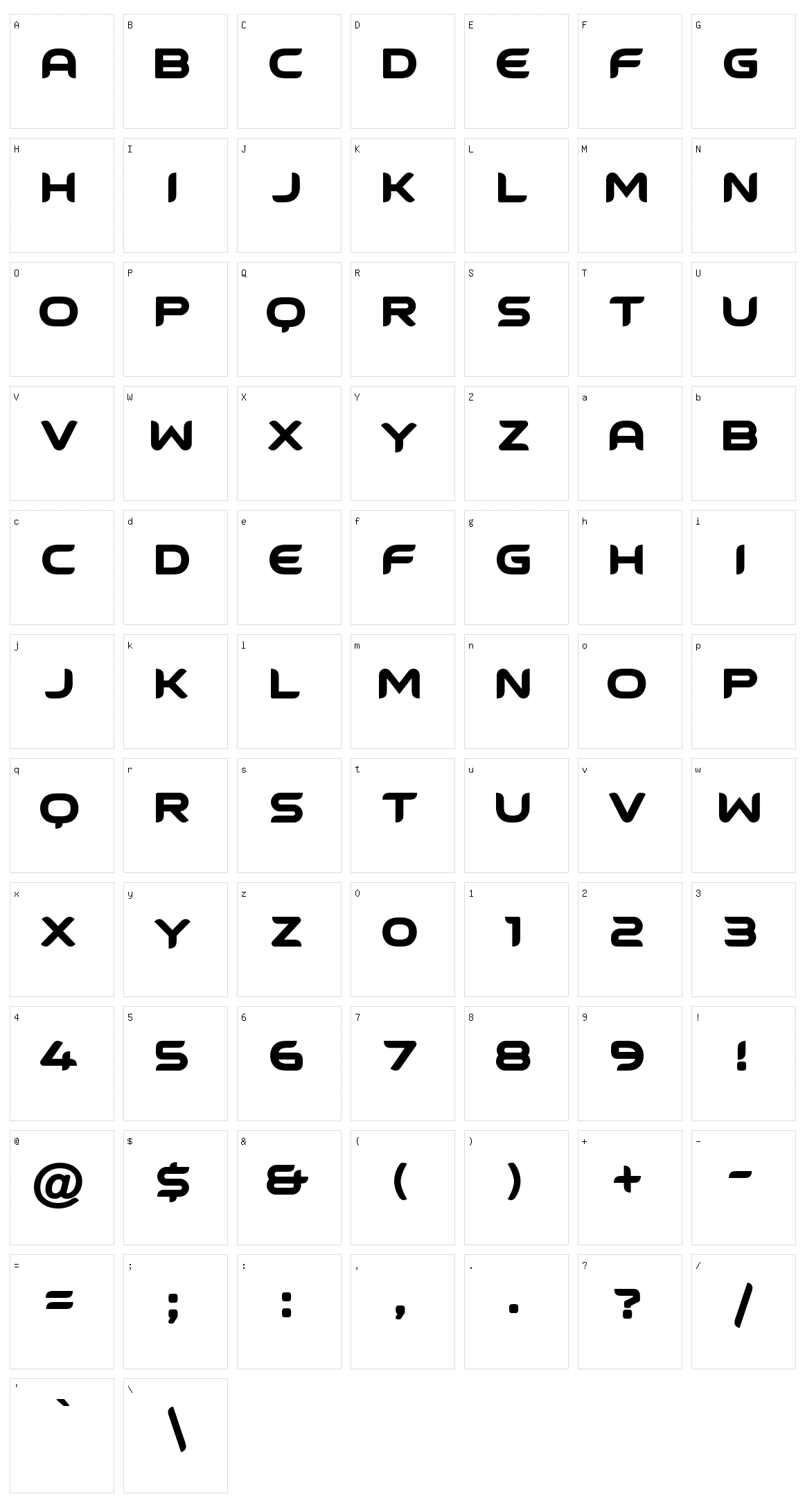 Ground Control Character Set