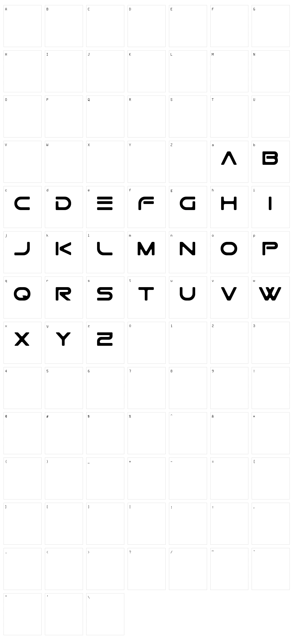 Gtek Technology Character Set