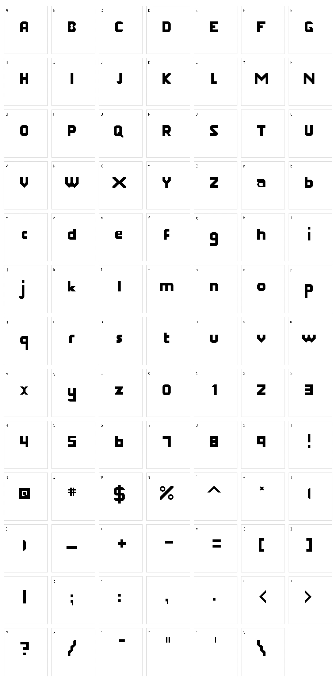 Hakelgraph Character Set