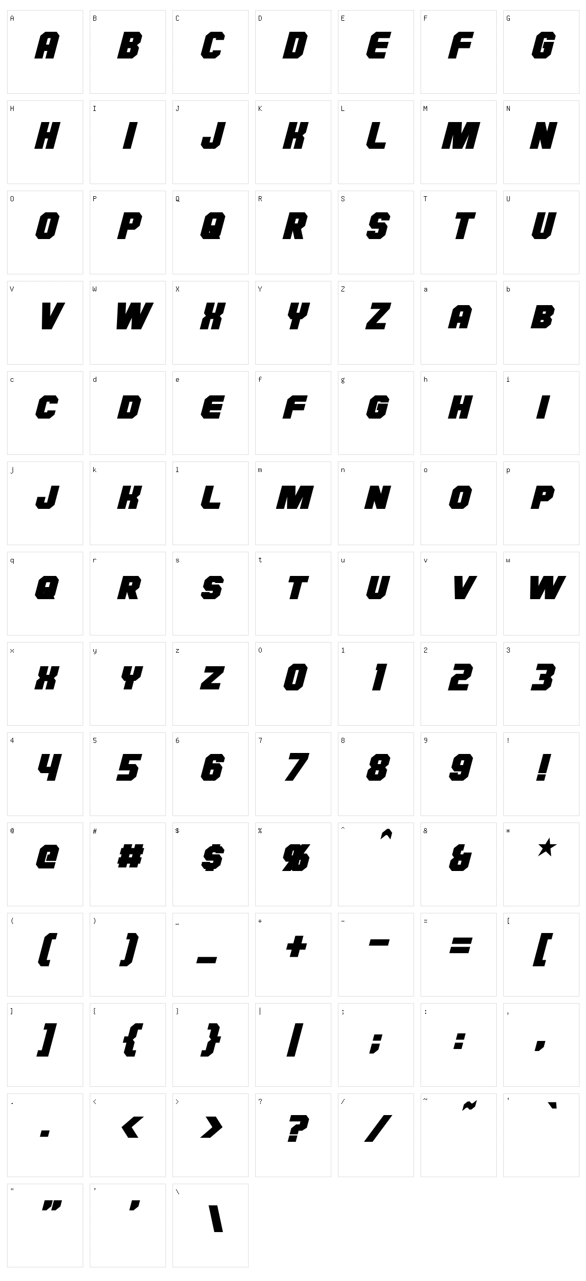 Hauser Character Set
