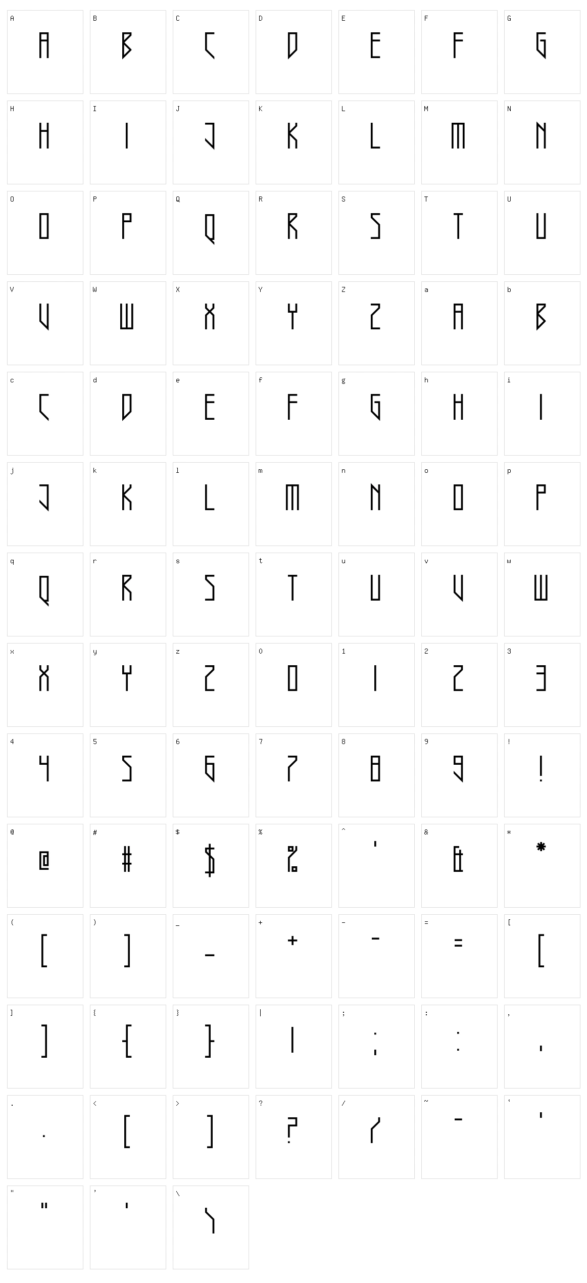 Havannah Hank Character Set