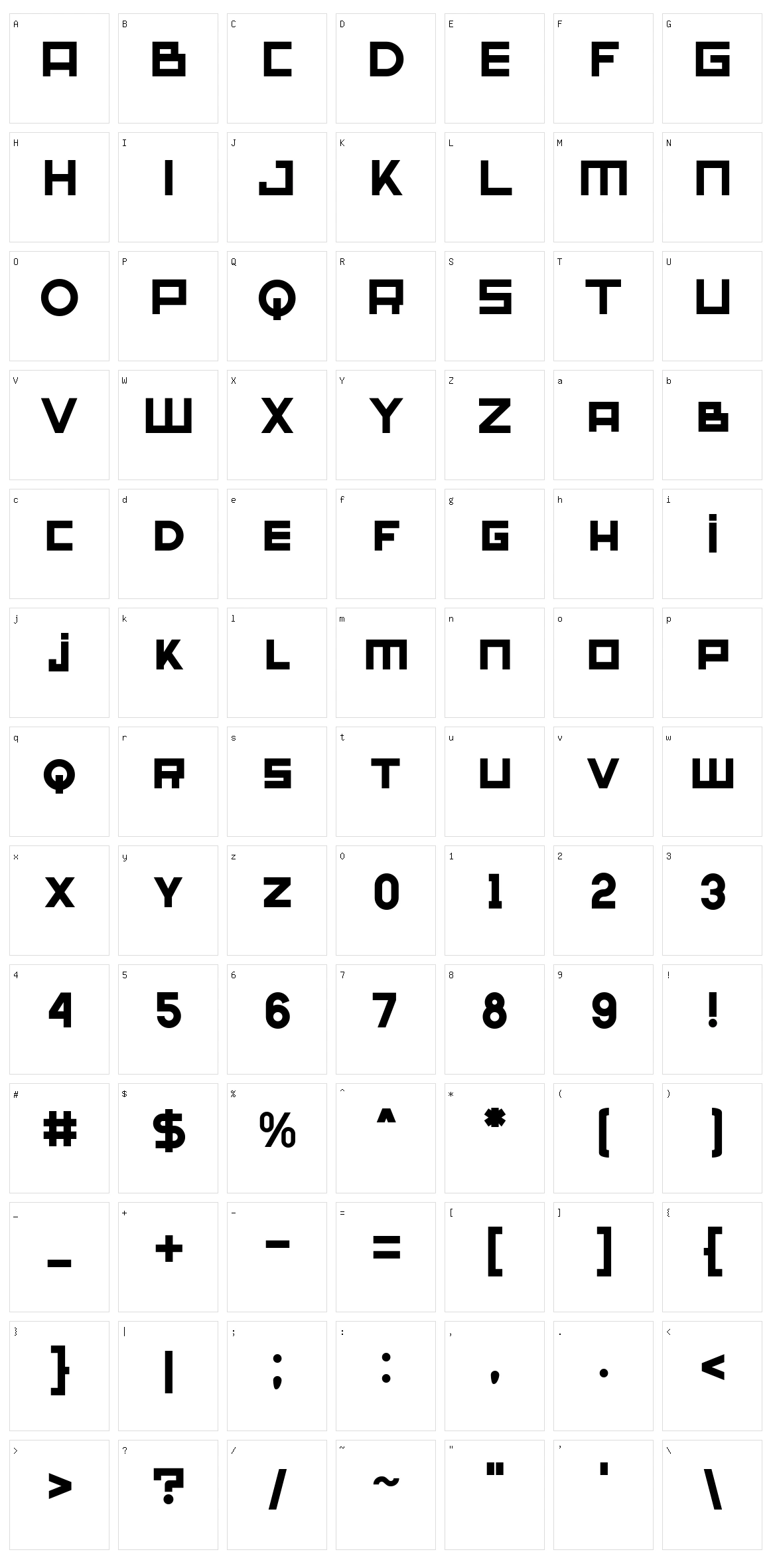 Hesia Character Set