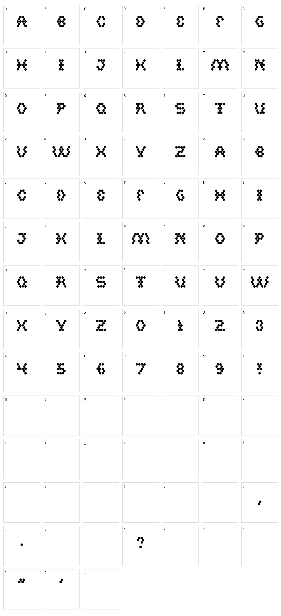 Hexagonal Character Set