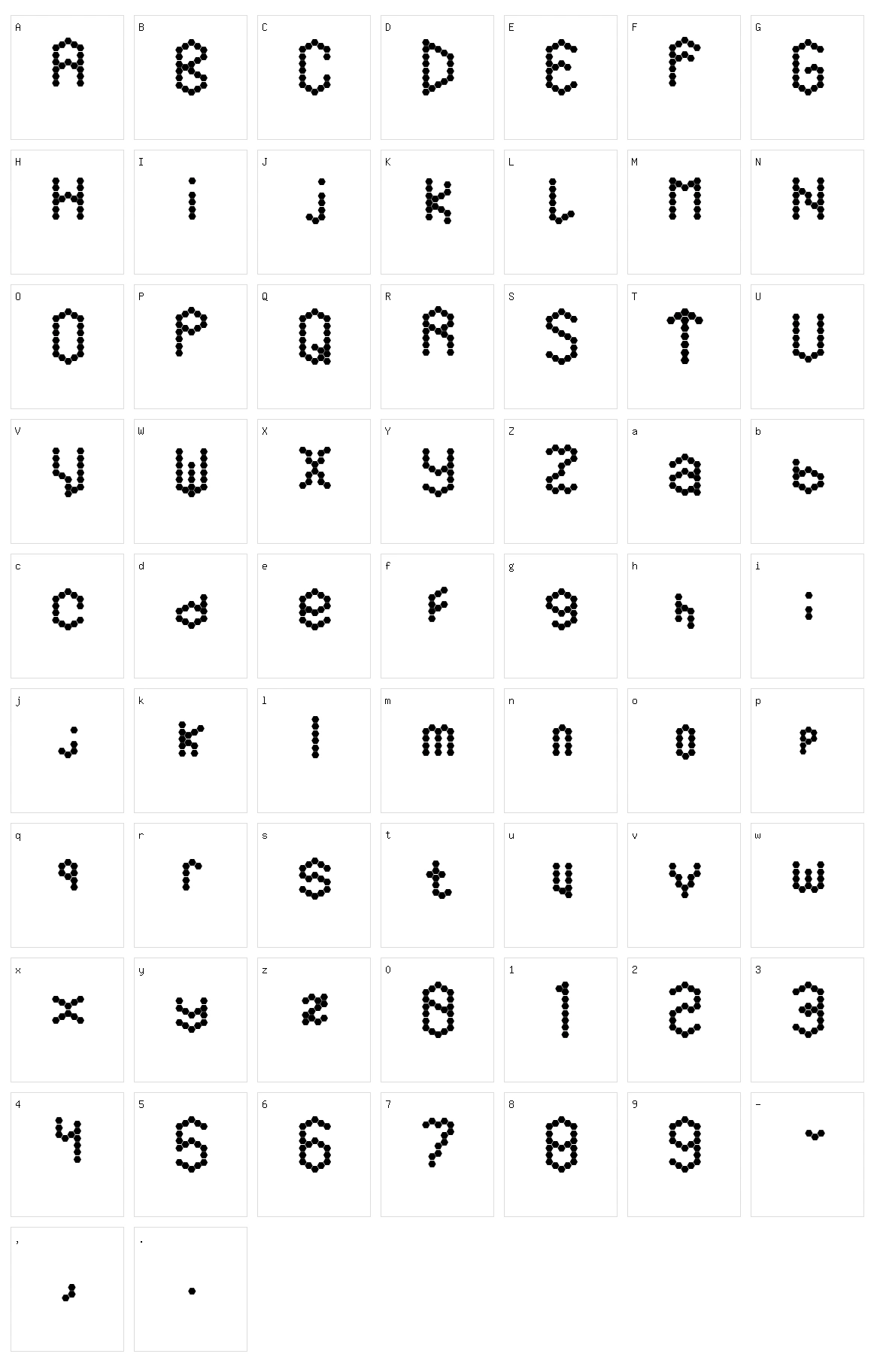 Hexamatter Character Set