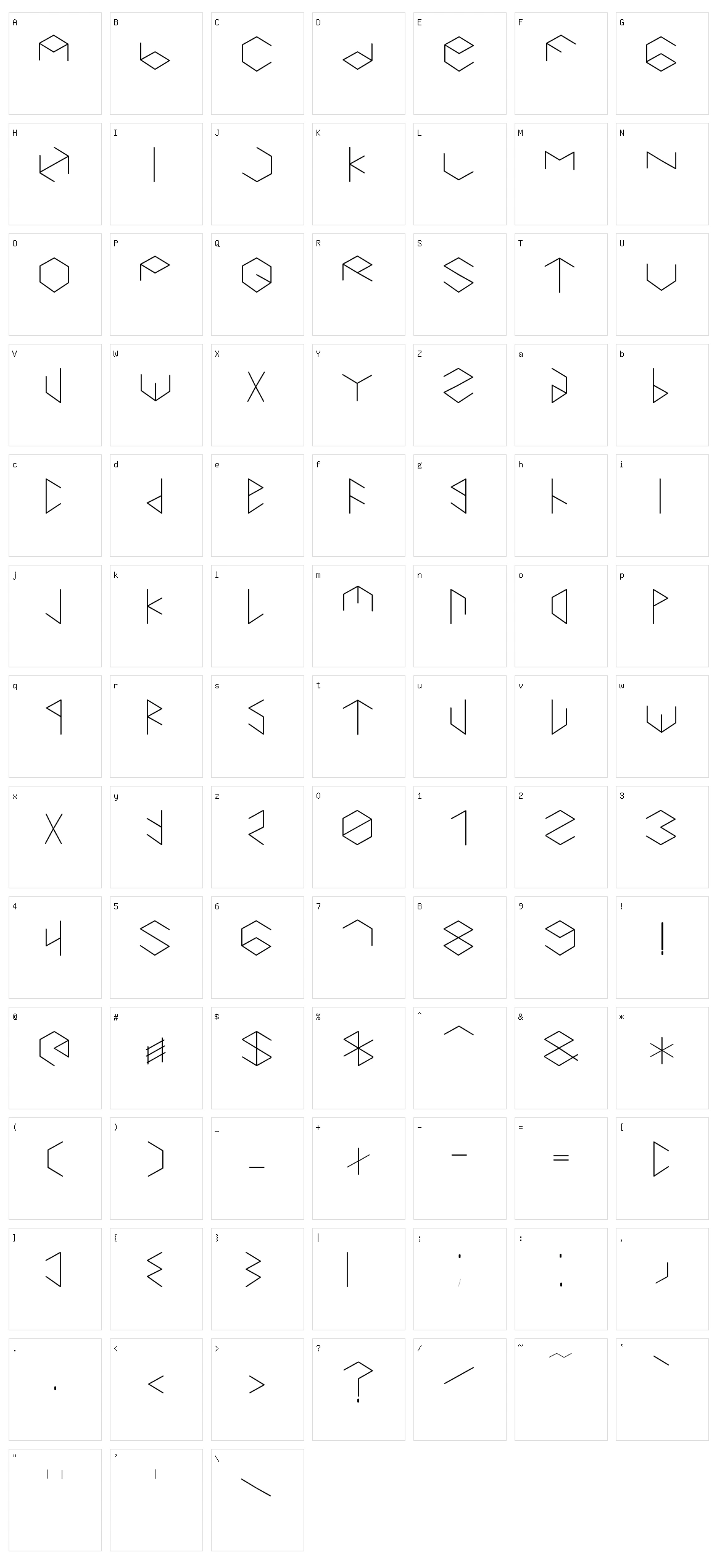 Hexametric Character Set