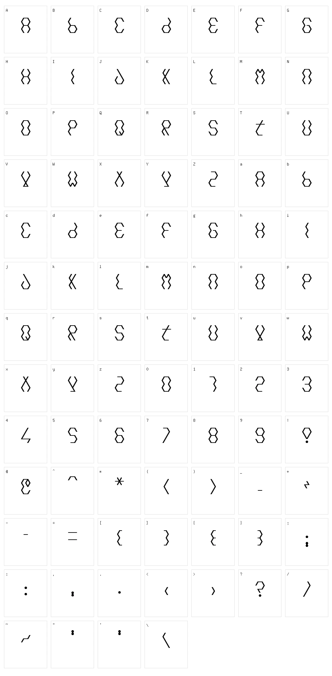 Hexcore Character Set