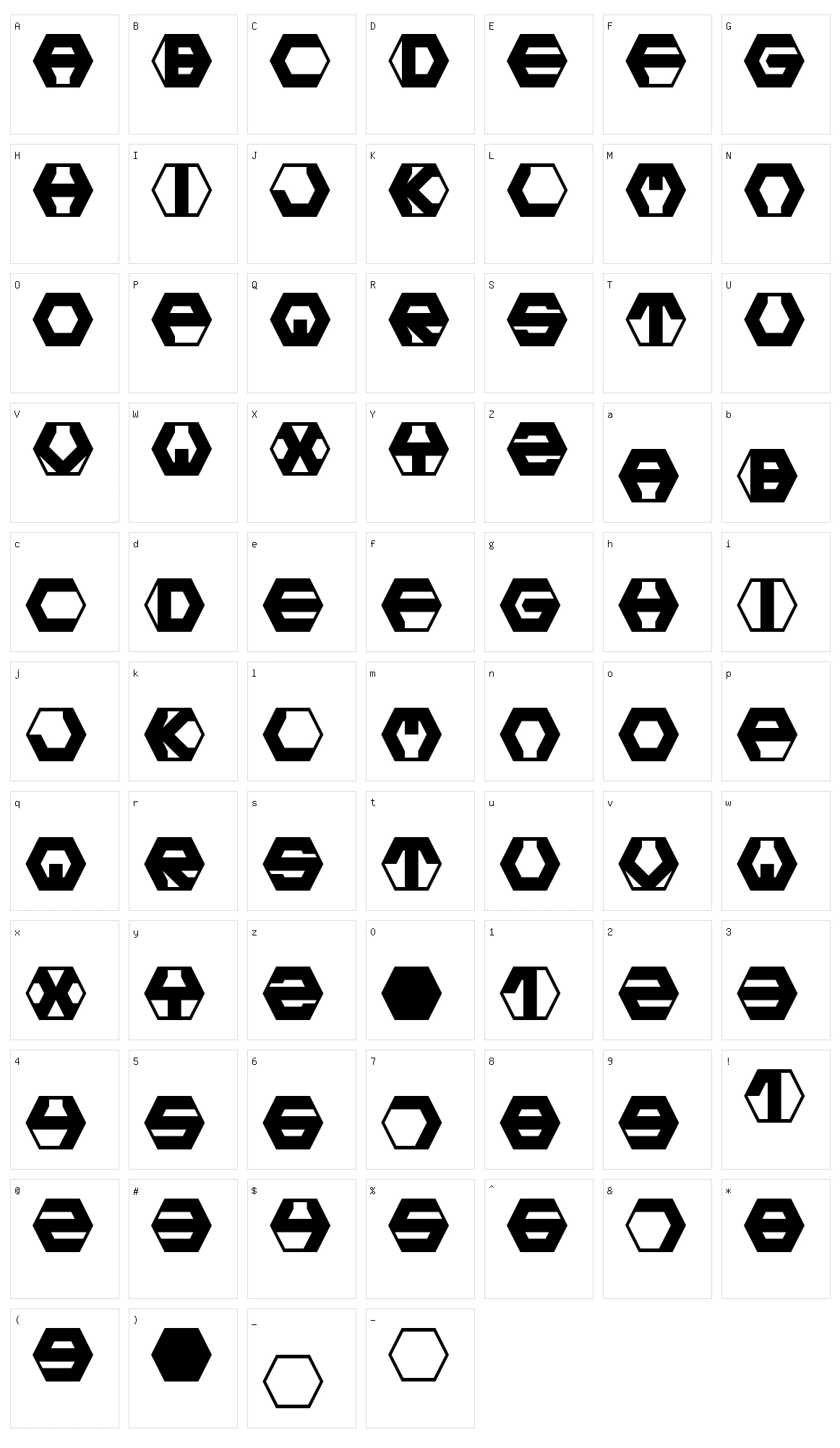 Hexotic LDR Character Set