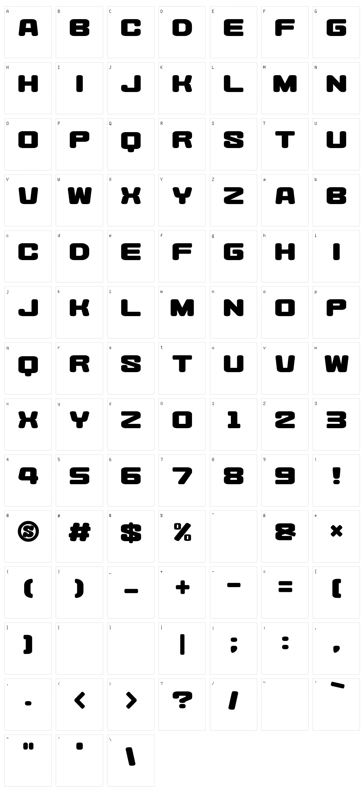 Heysei Synthesizer Character Set