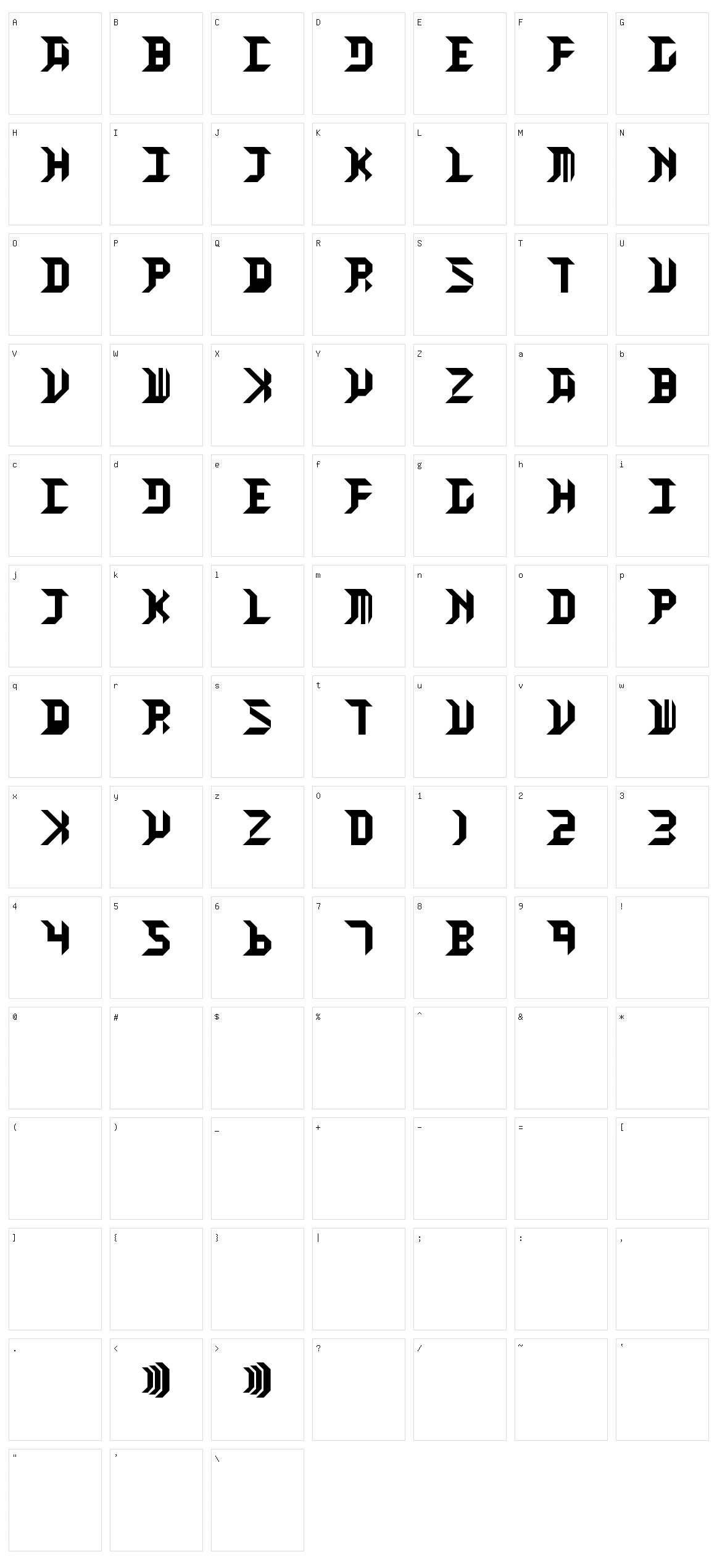 High Orbit Character Set