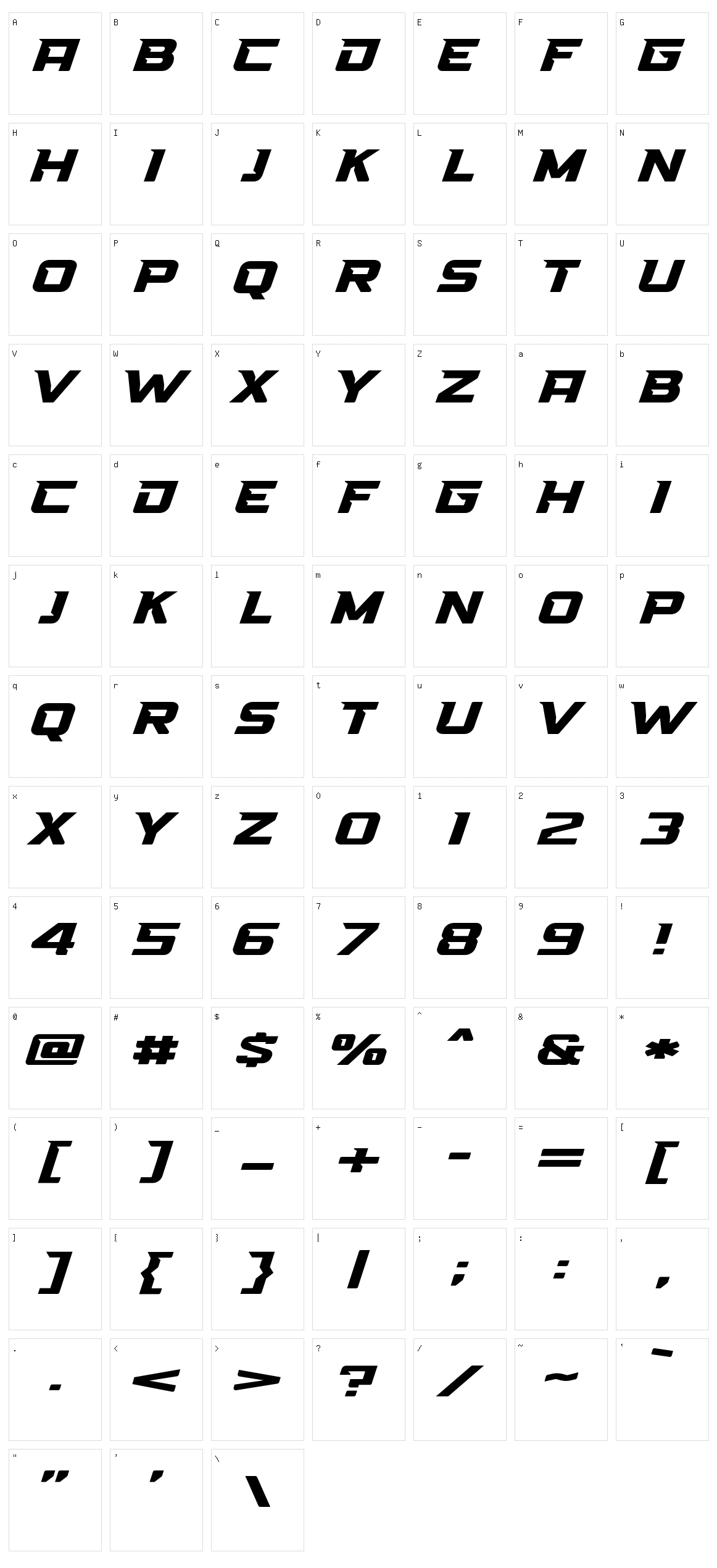 High Speed Character Set