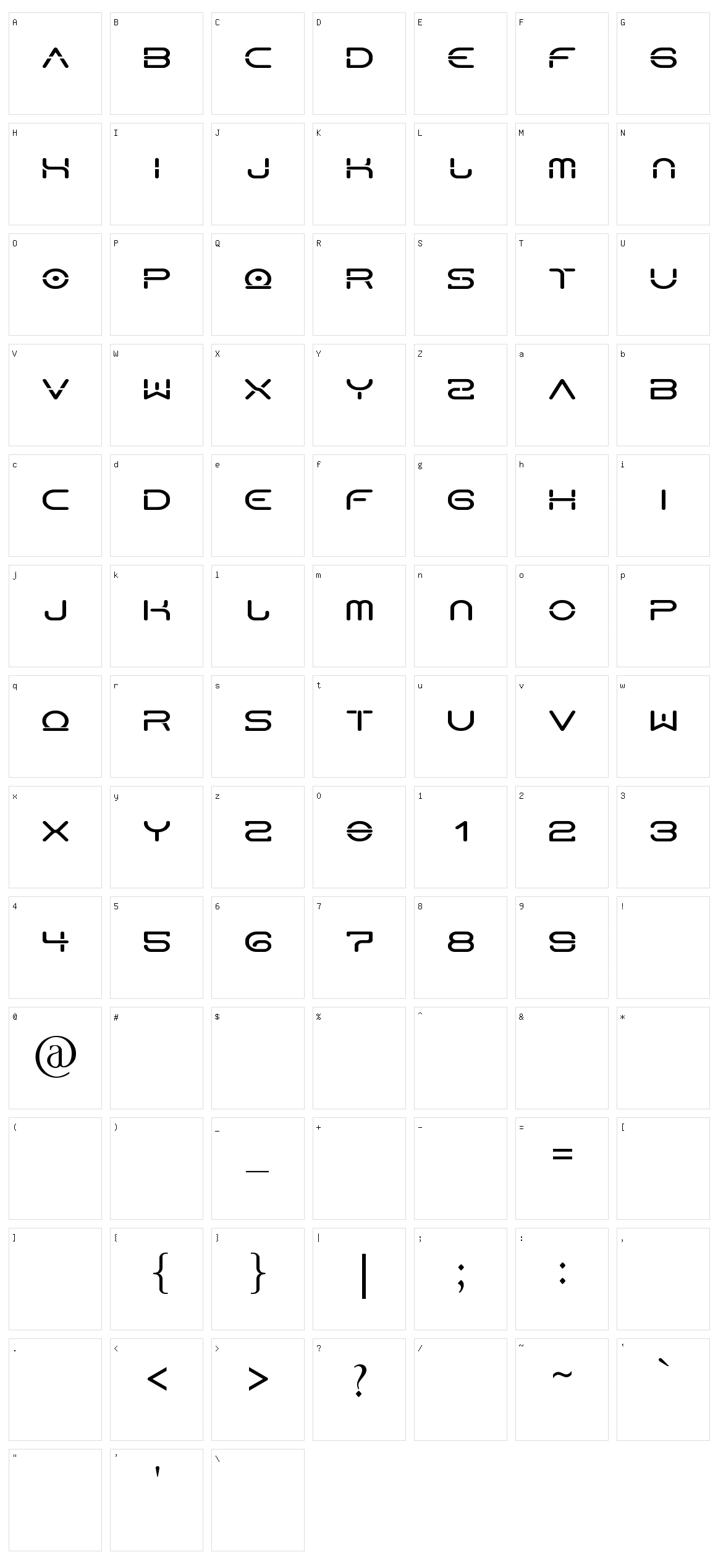 HorusN Character Set
