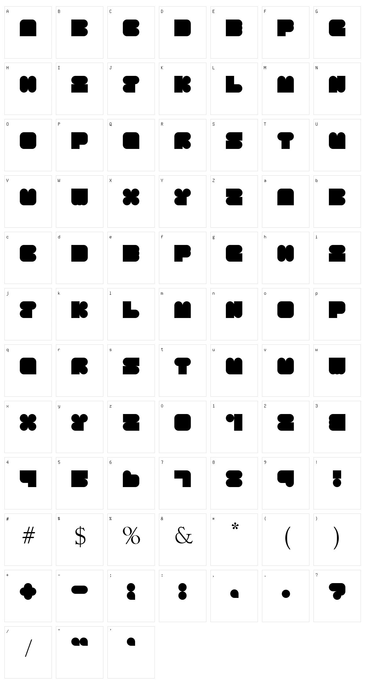 Huab Character Set