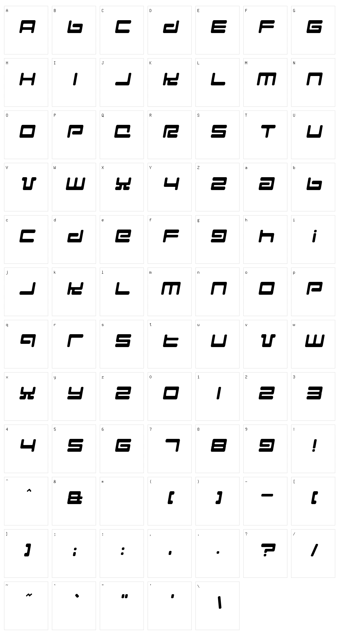 Hyperspeed Character Set