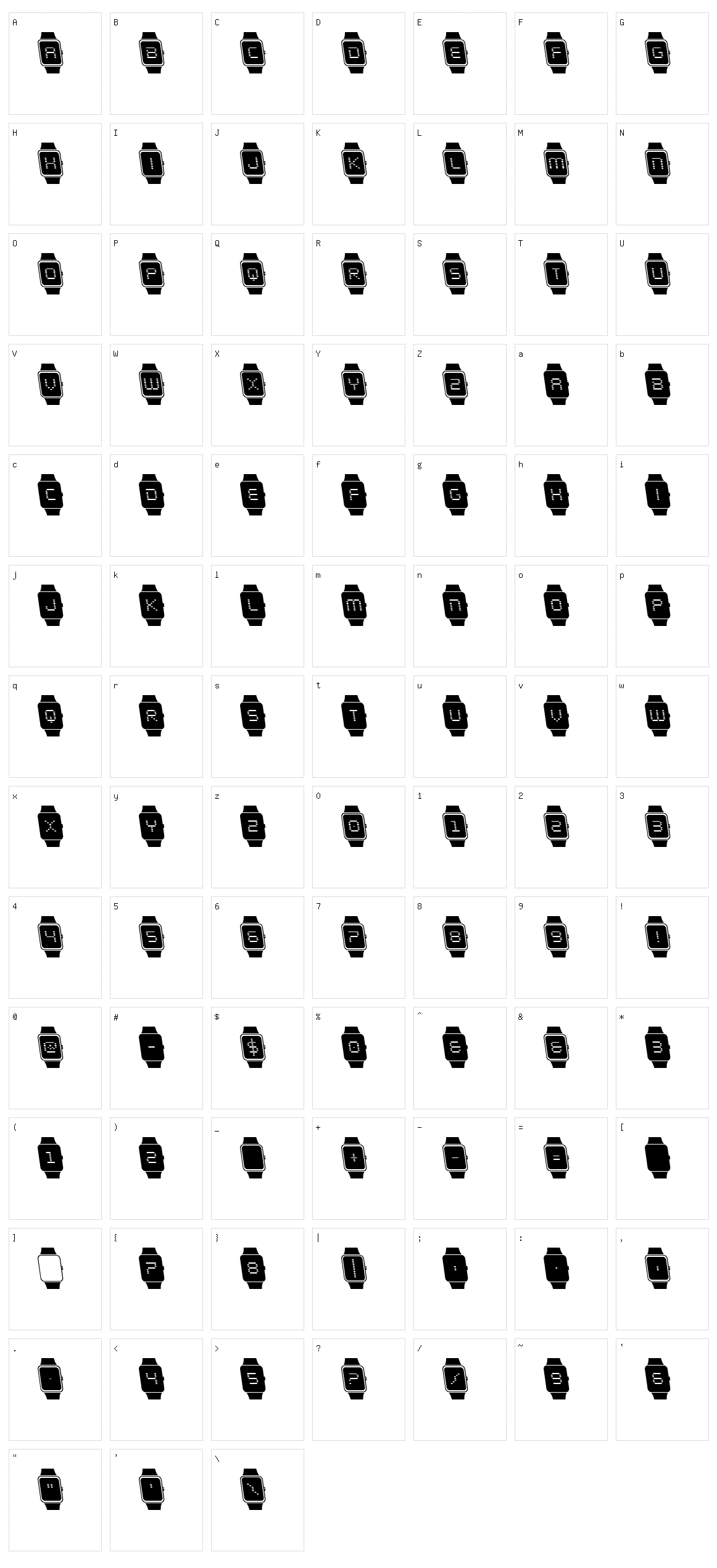 iChrono Character Set