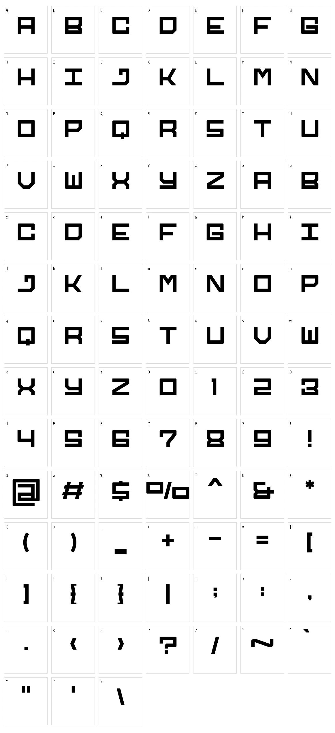 Igoe Character Set