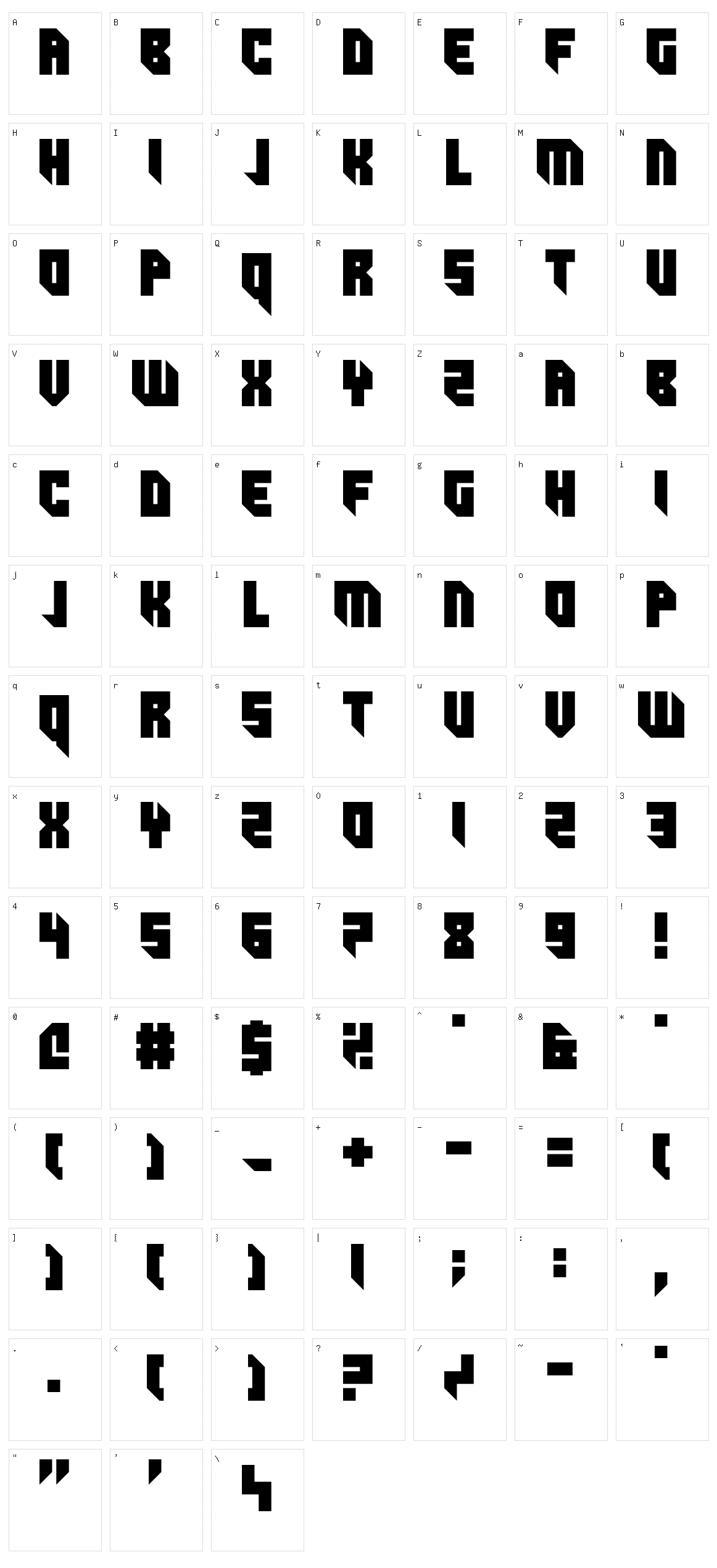 Indocorno Character Set