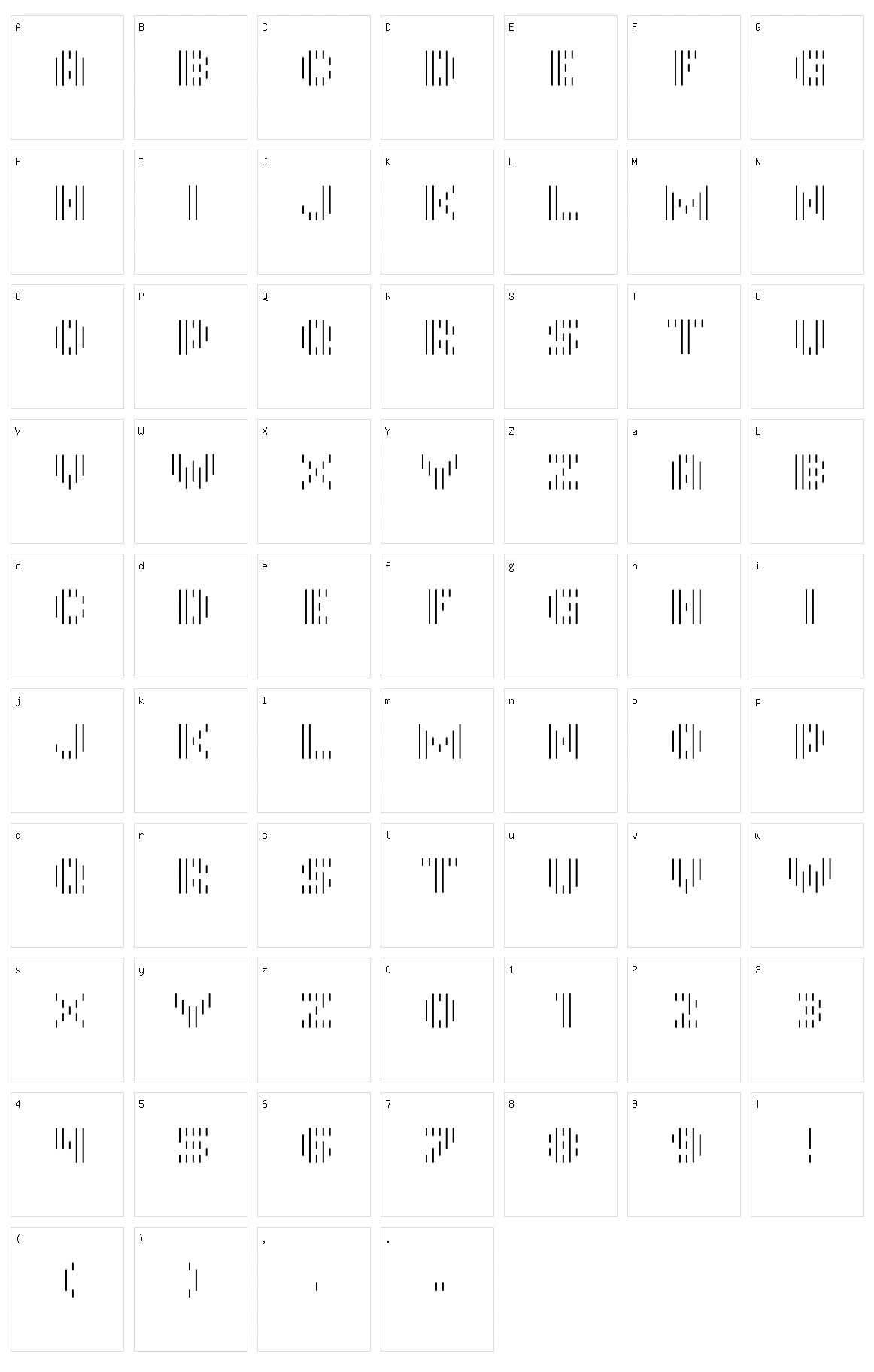 InMono Character Set