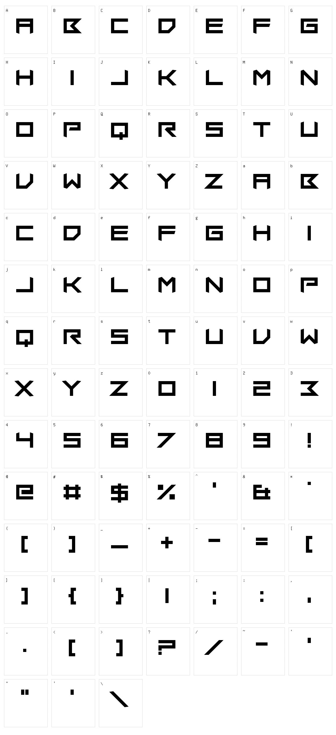 Insomniax Character Set
