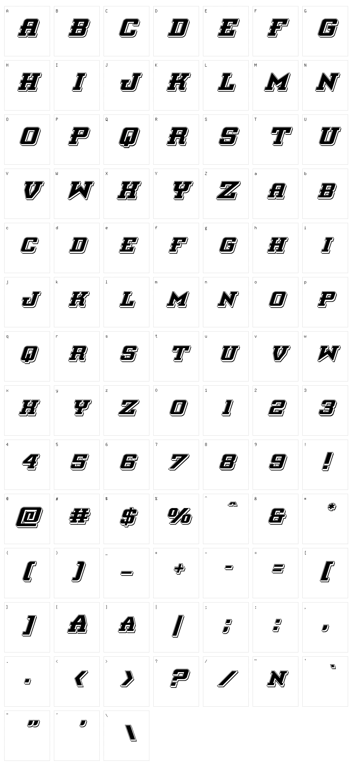 Interceptor Character Set