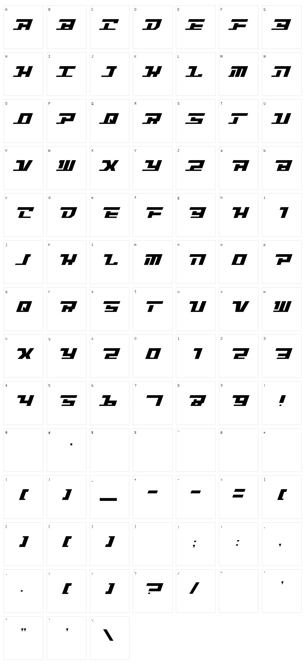 Intrepid Character Set