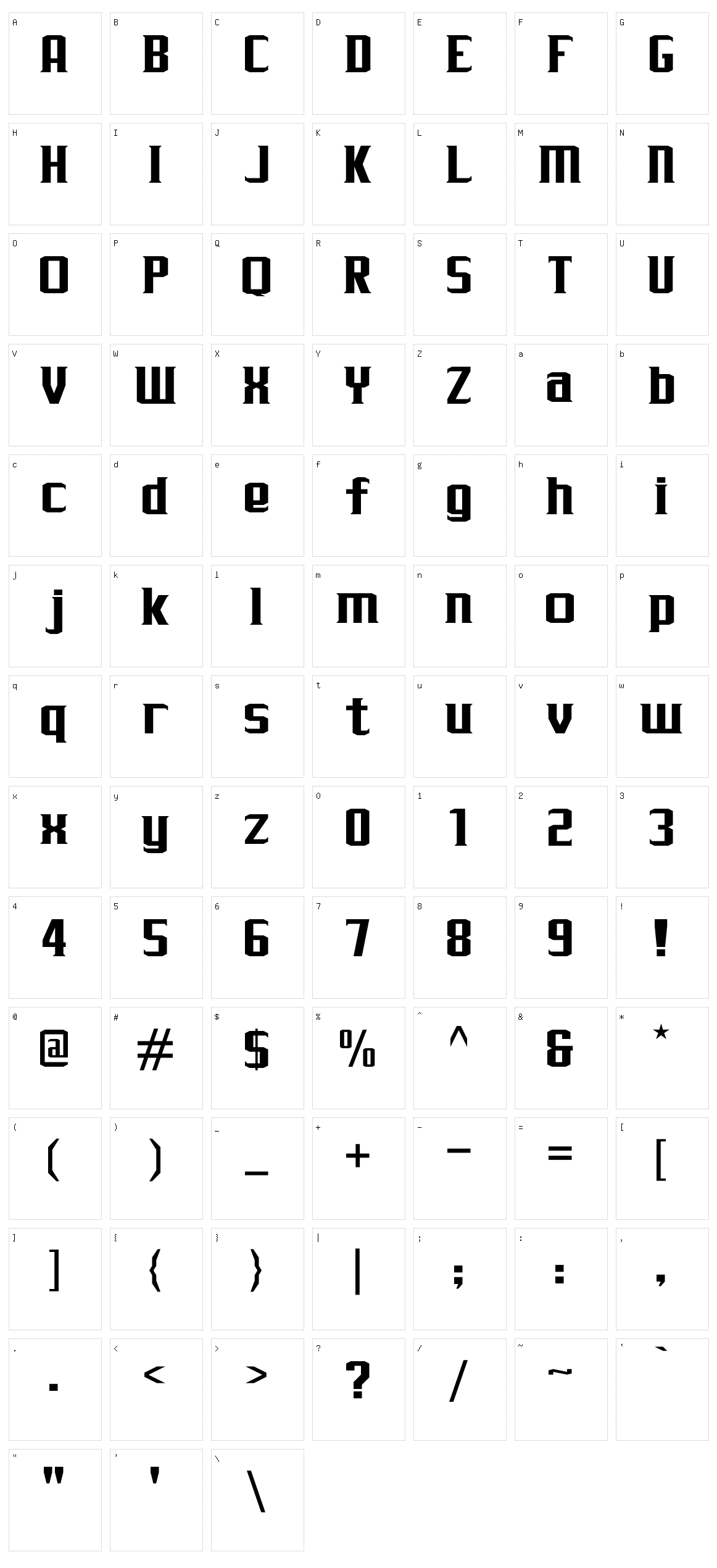 J-LOG Rebellion Serif Character Set