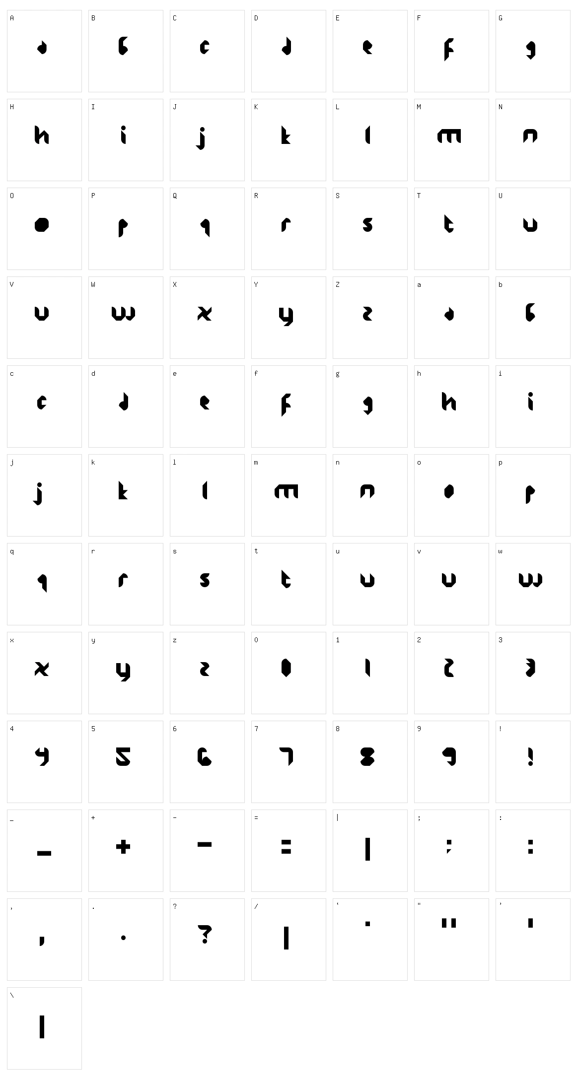 Jakarta Sunken Character Set