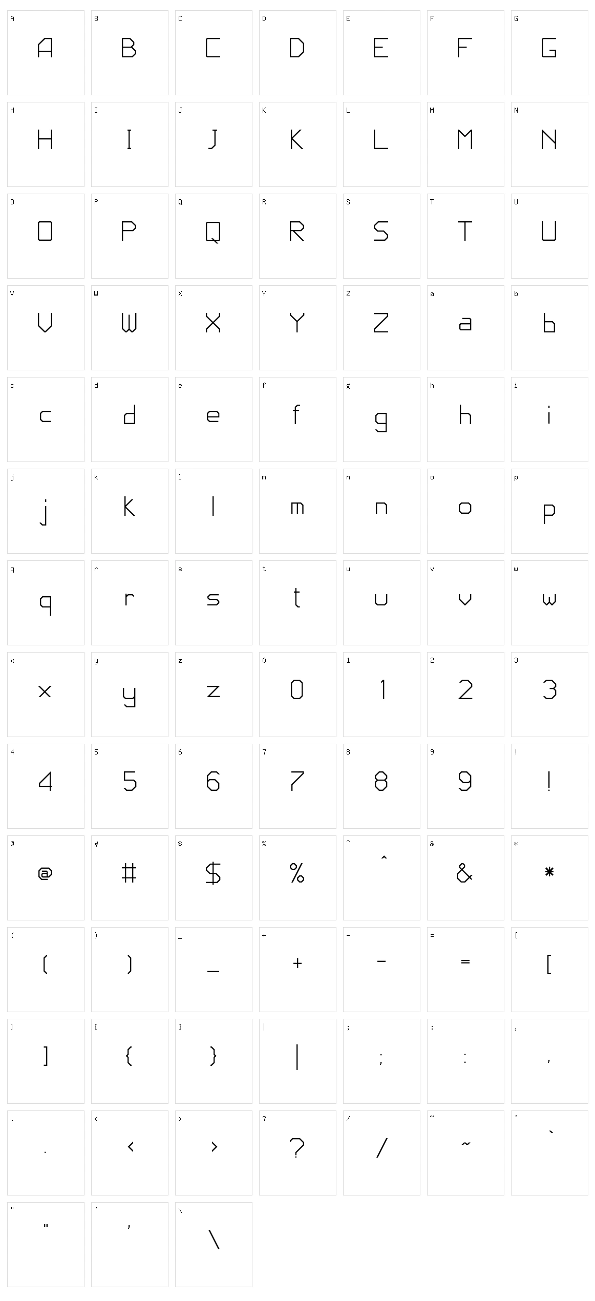JD Code Character Set