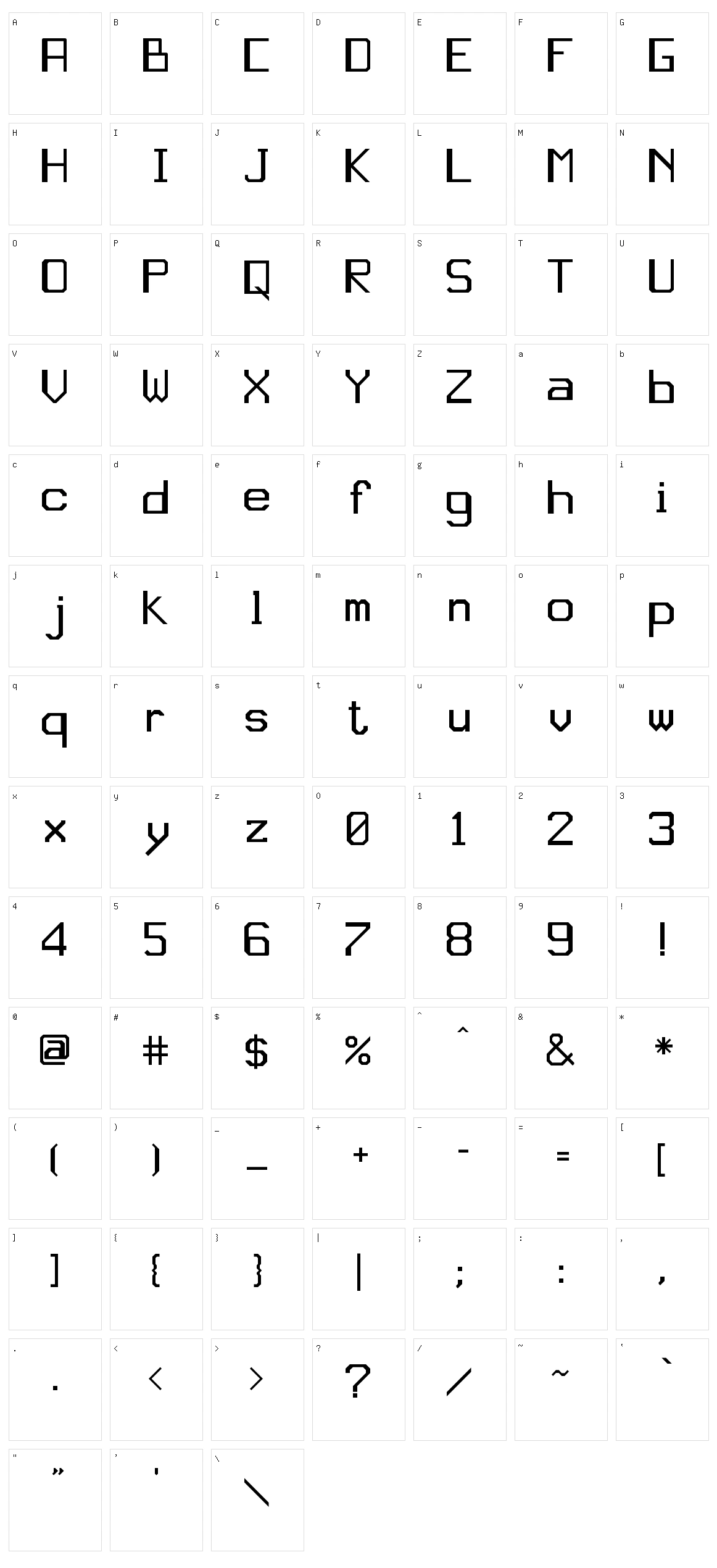 JD Gina Character Set