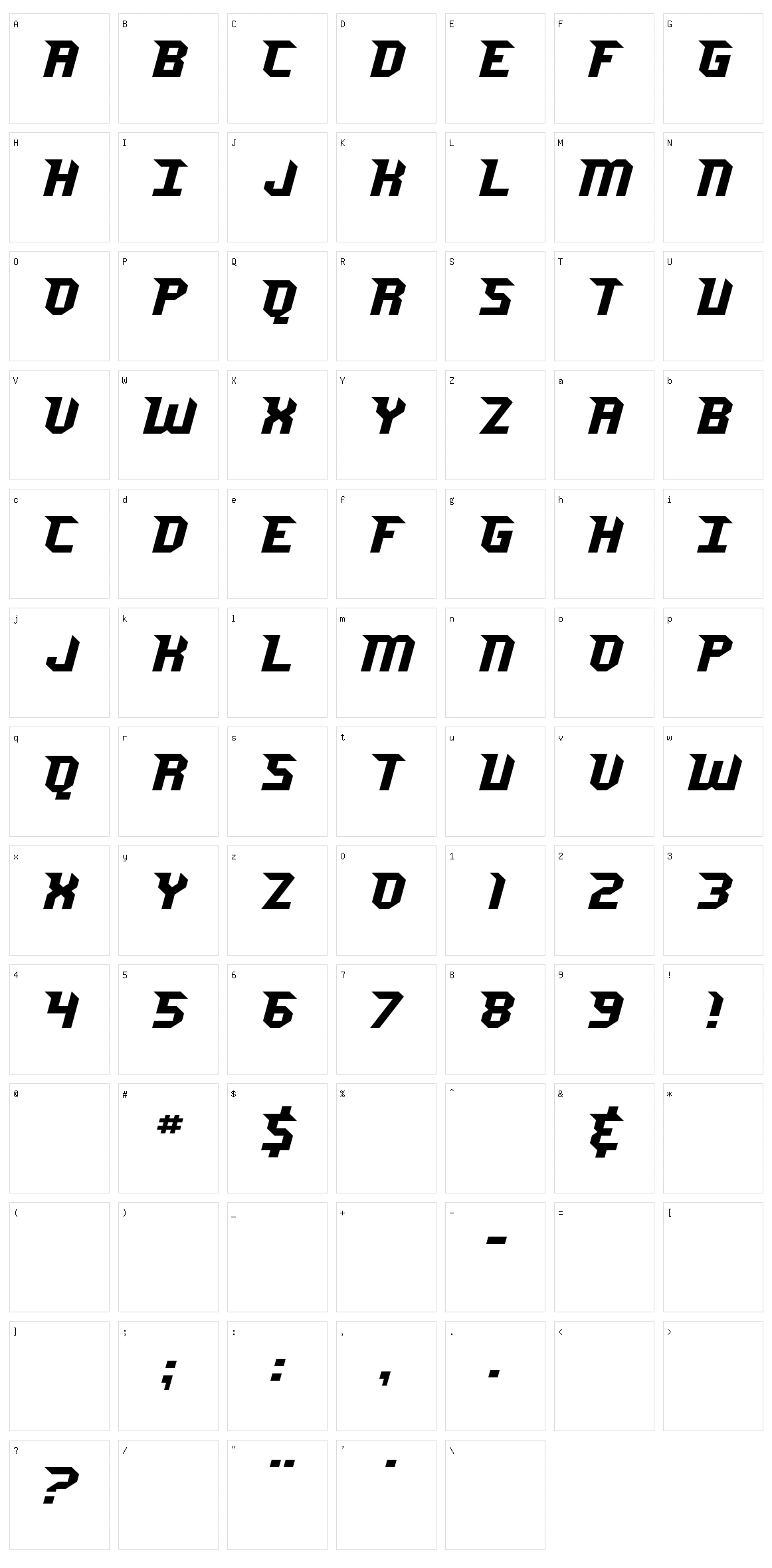Jersey Sharp Character Set